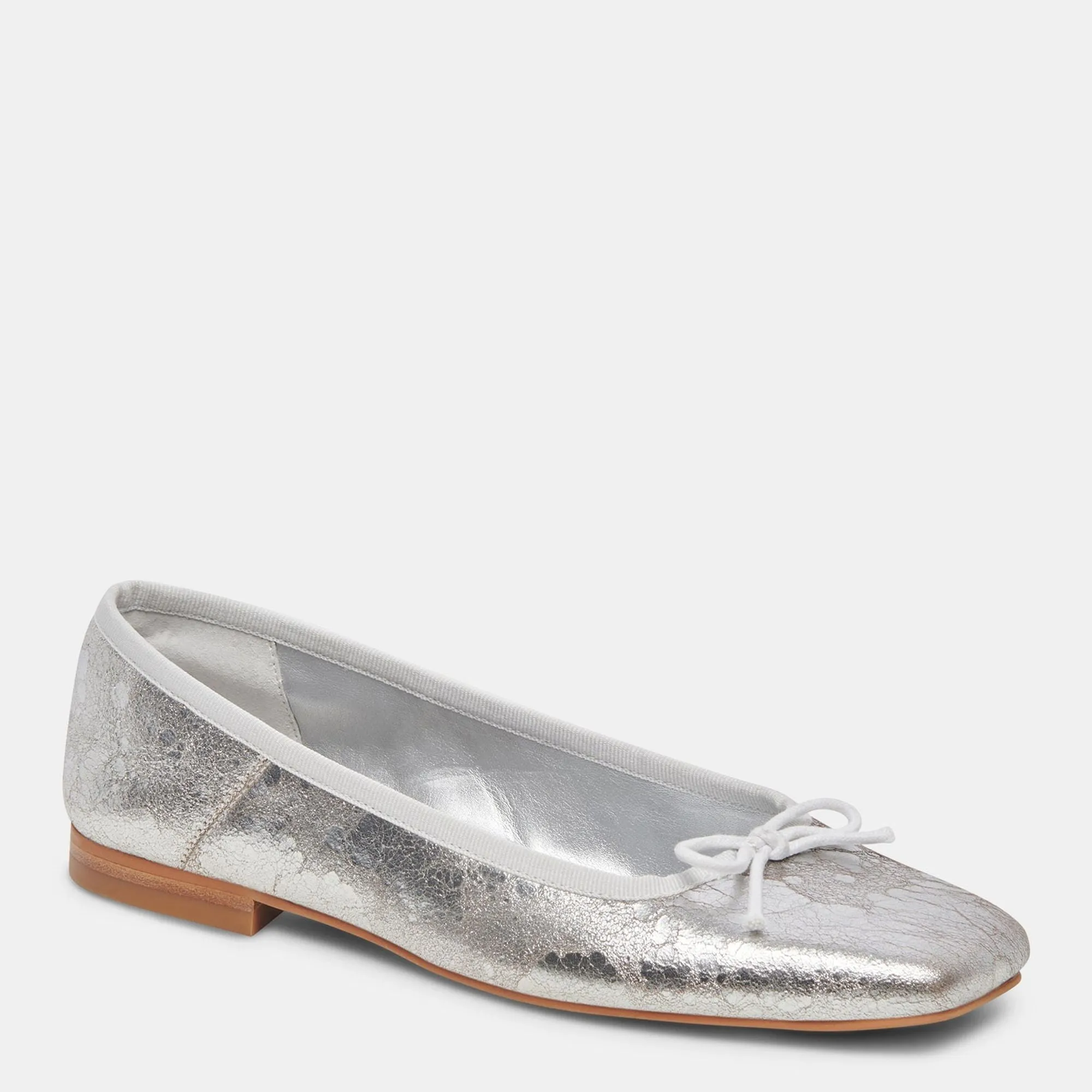 Anisa Wide Ballet Flats Copper Metallic Suede