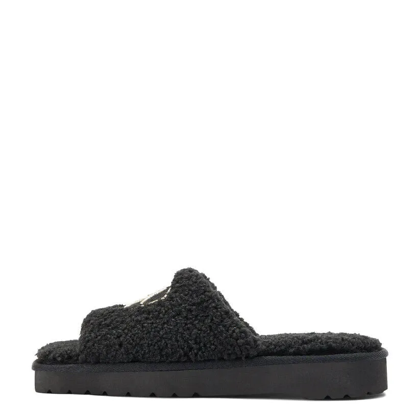 Ariat Cozy AR2697-001 Slipper Women 8 Black Warm Fleece Embroidered Slide KHD473