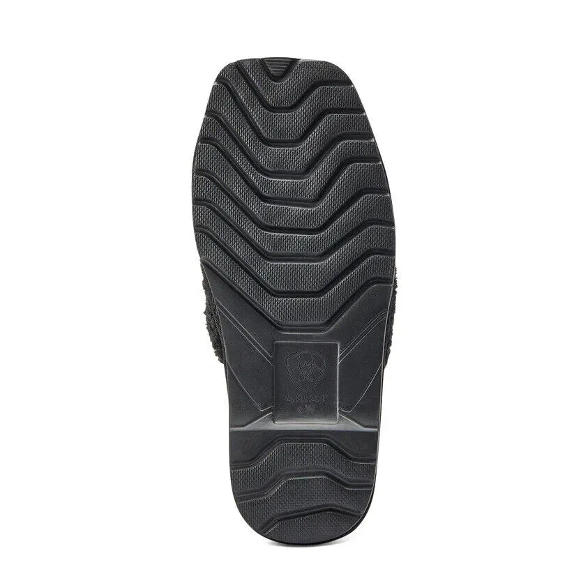 Ariat Cozy AR2697-001 Slipper Women 8 Black Warm Fleece Embroidered Slide KHD473
