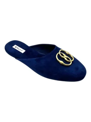 Bally Gylon 6303993 Men's Marine Suede Leather Slippers