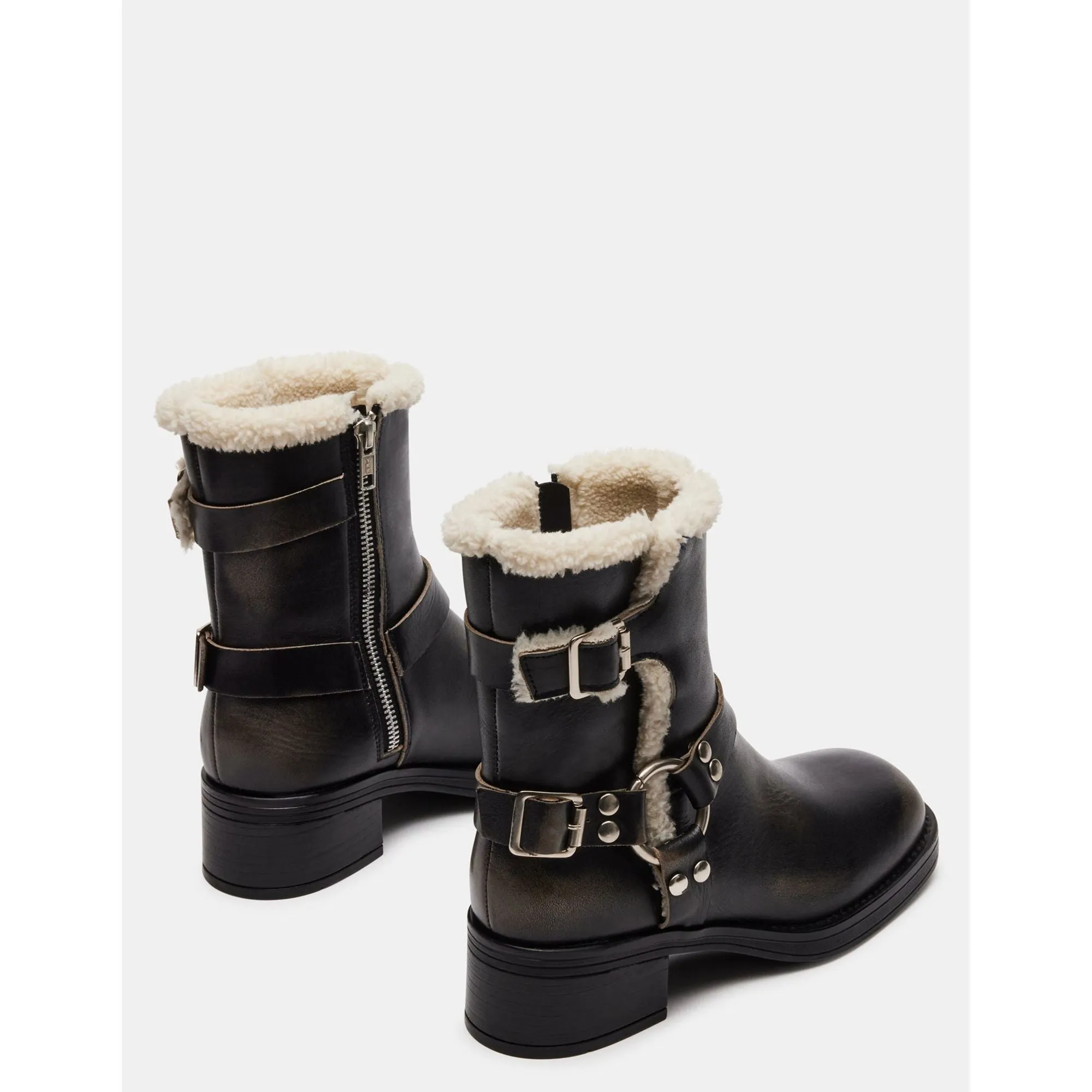 Brixton Fur Black Distressed