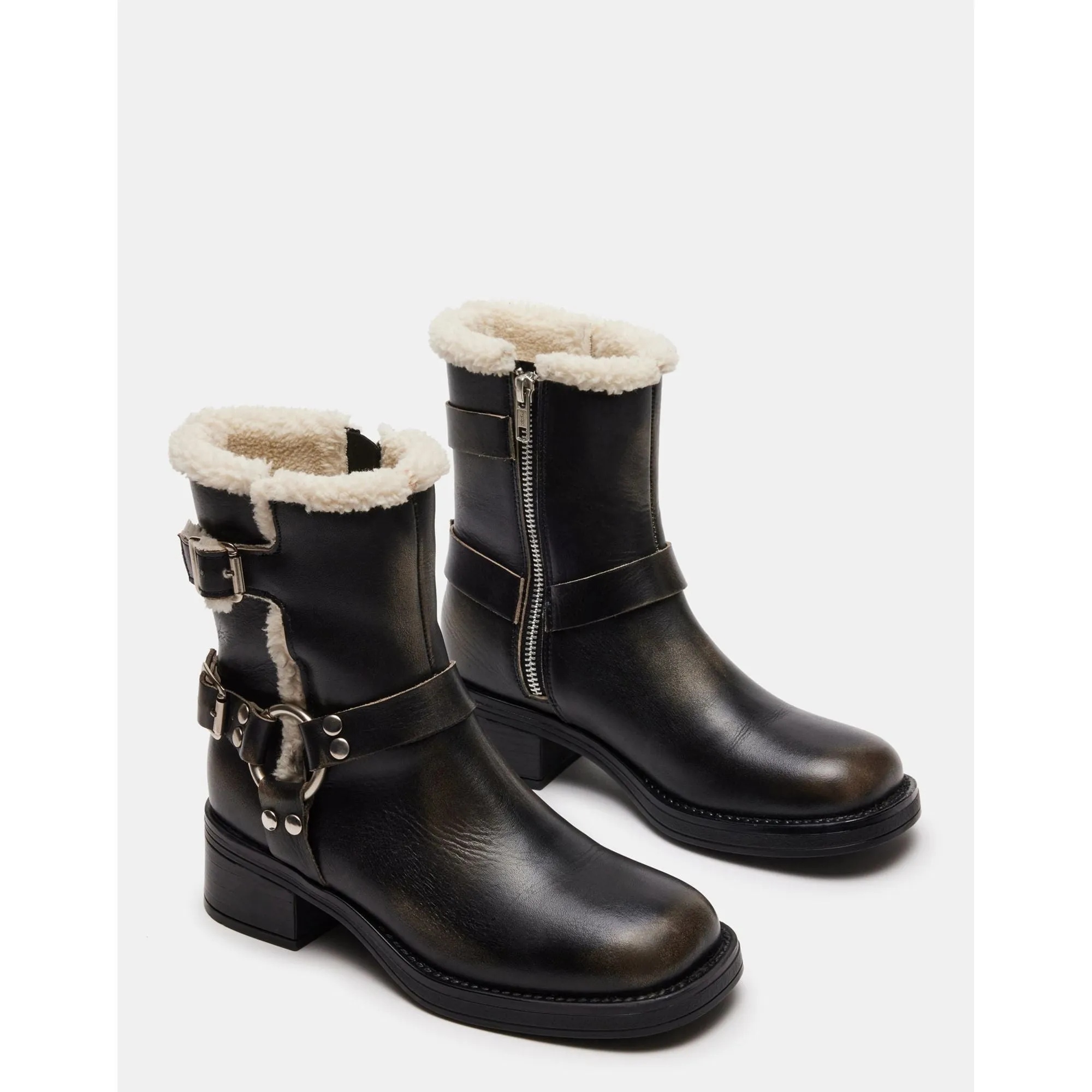 Brixton Fur Black Distressed
