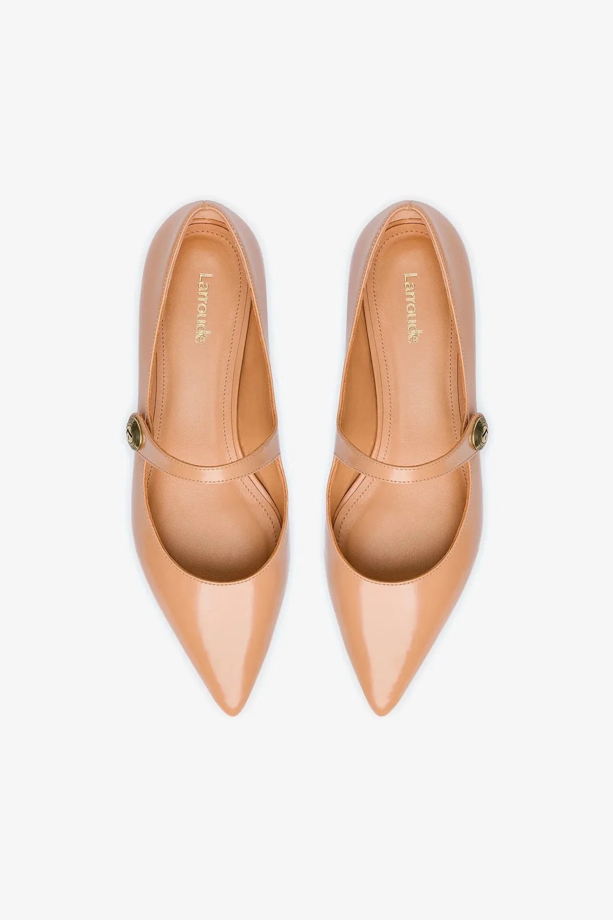 Caroline Flat In Tan Leather