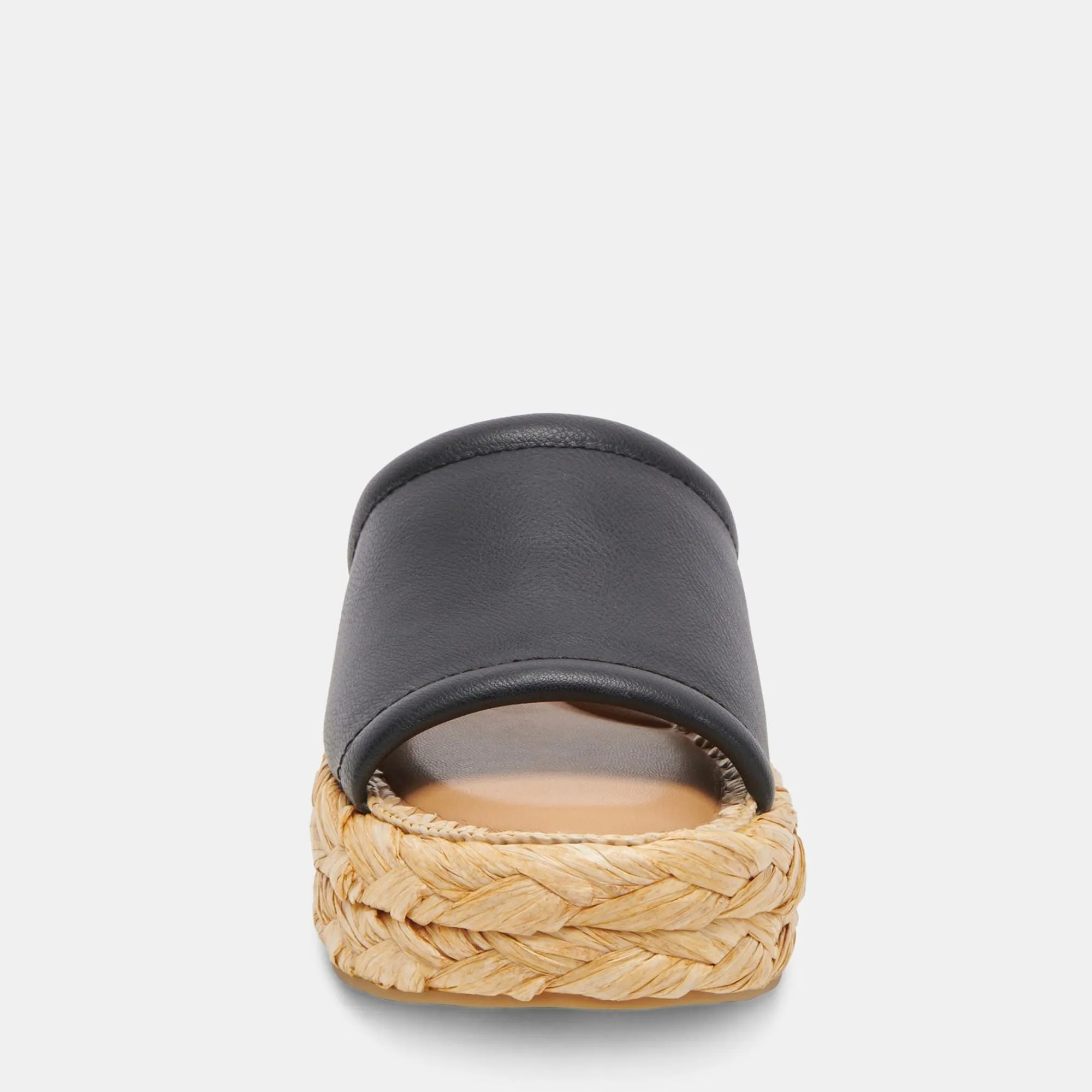 Chavi Wide Sandals Black Leather