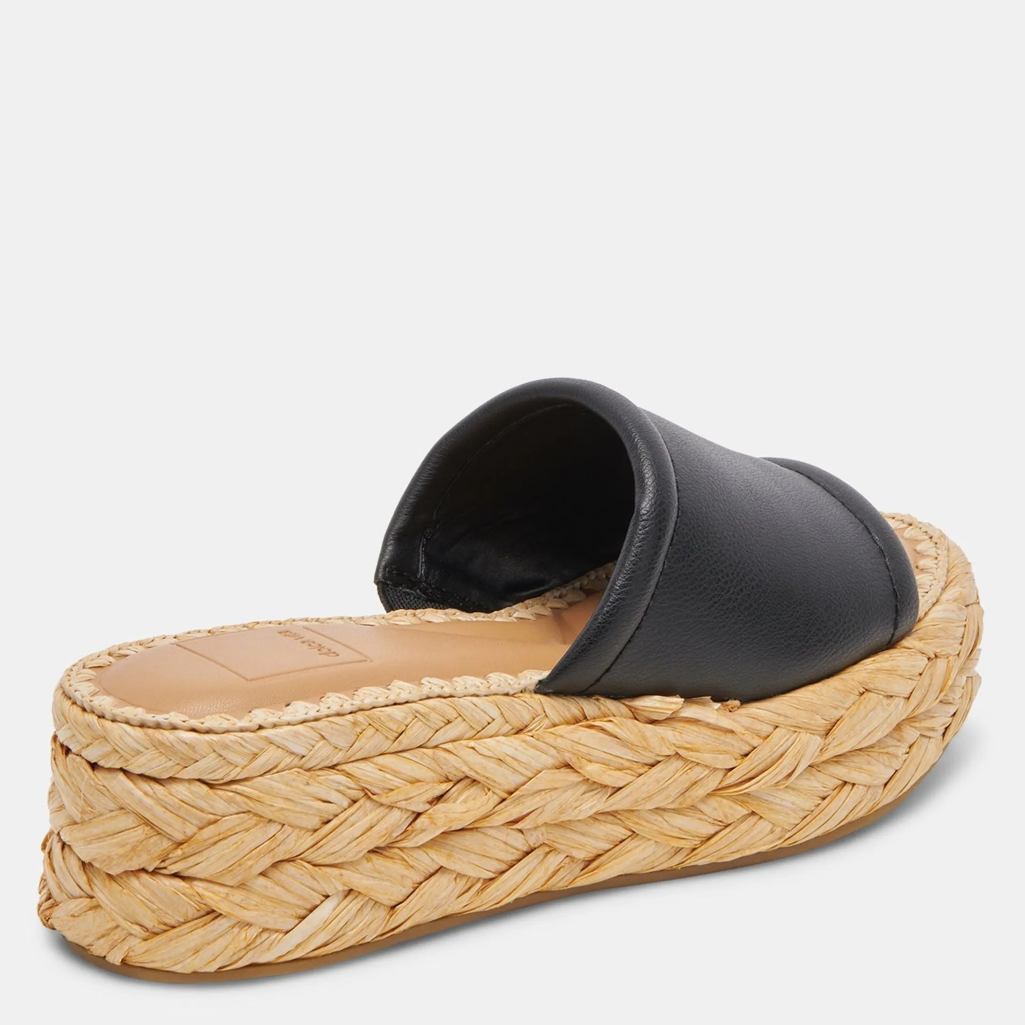 Chavi Wide Sandals Black Leather