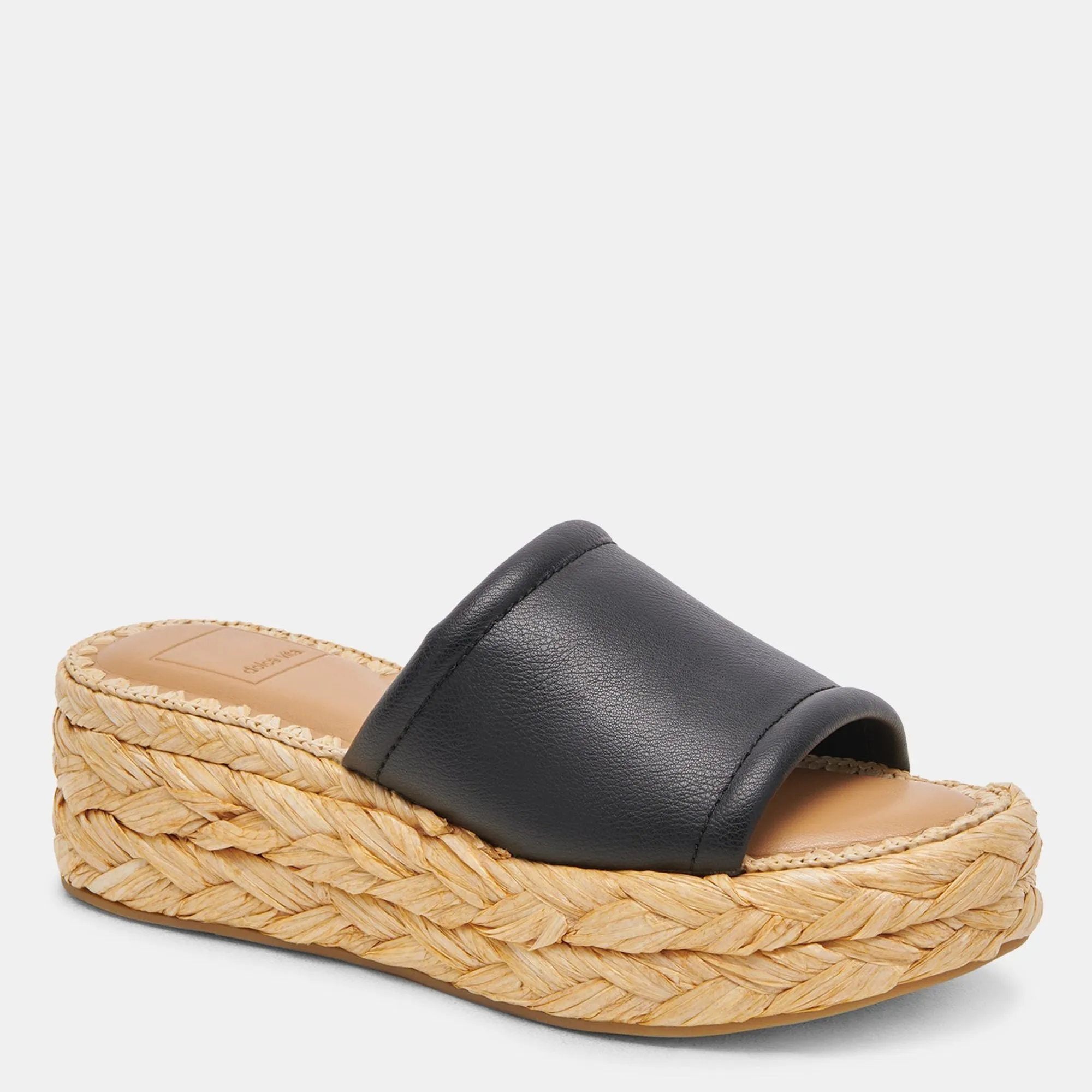 Chavi Wide Sandals Black Leather