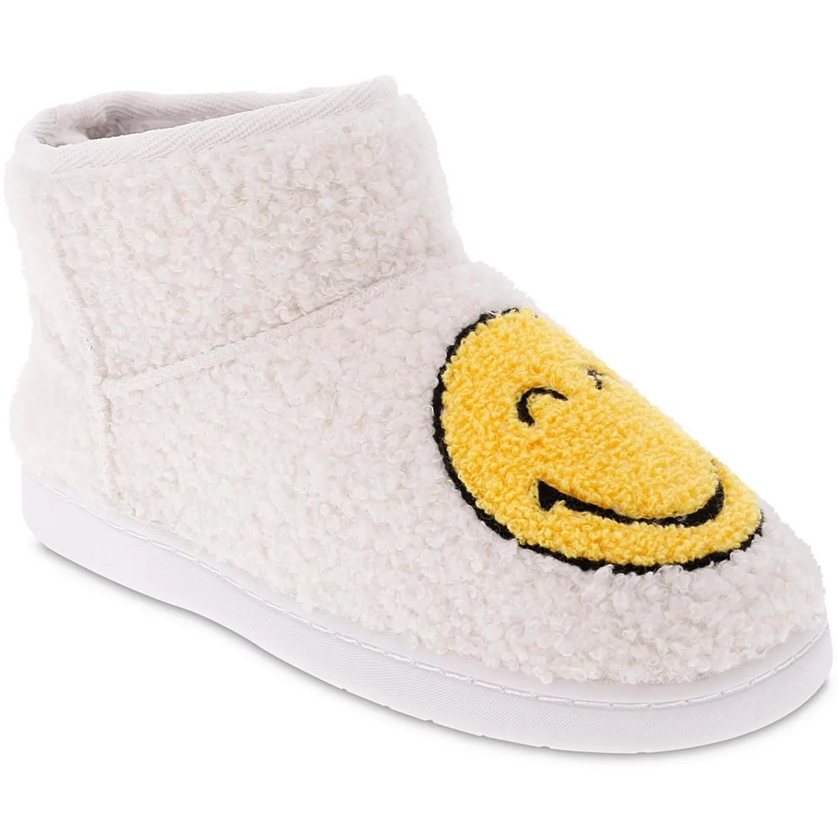 Chill Womens Graphic Faux Fur Bootie Slippers