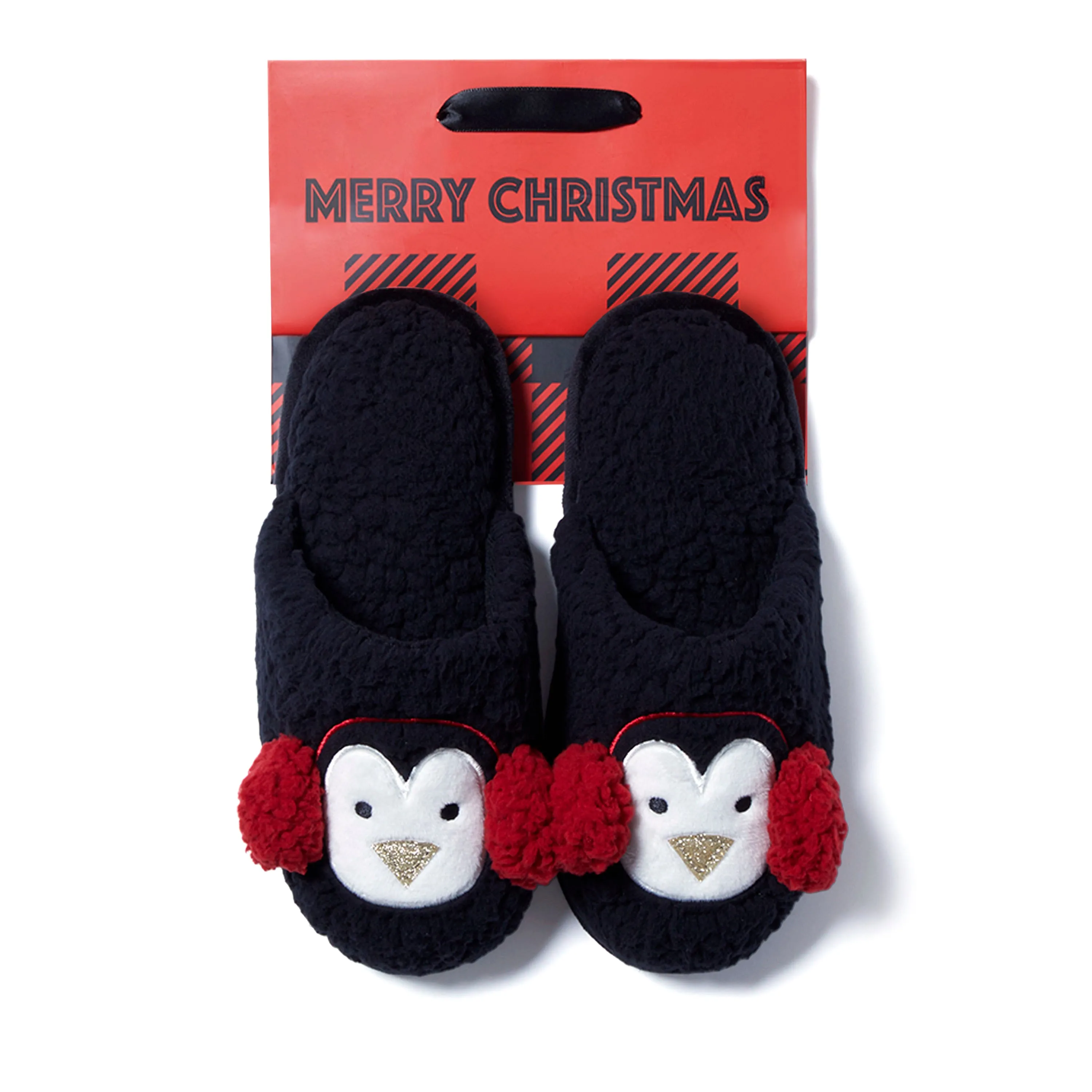 Cozyfoams Women's Holiday Novelty Scuff Slipper with Gift Bag