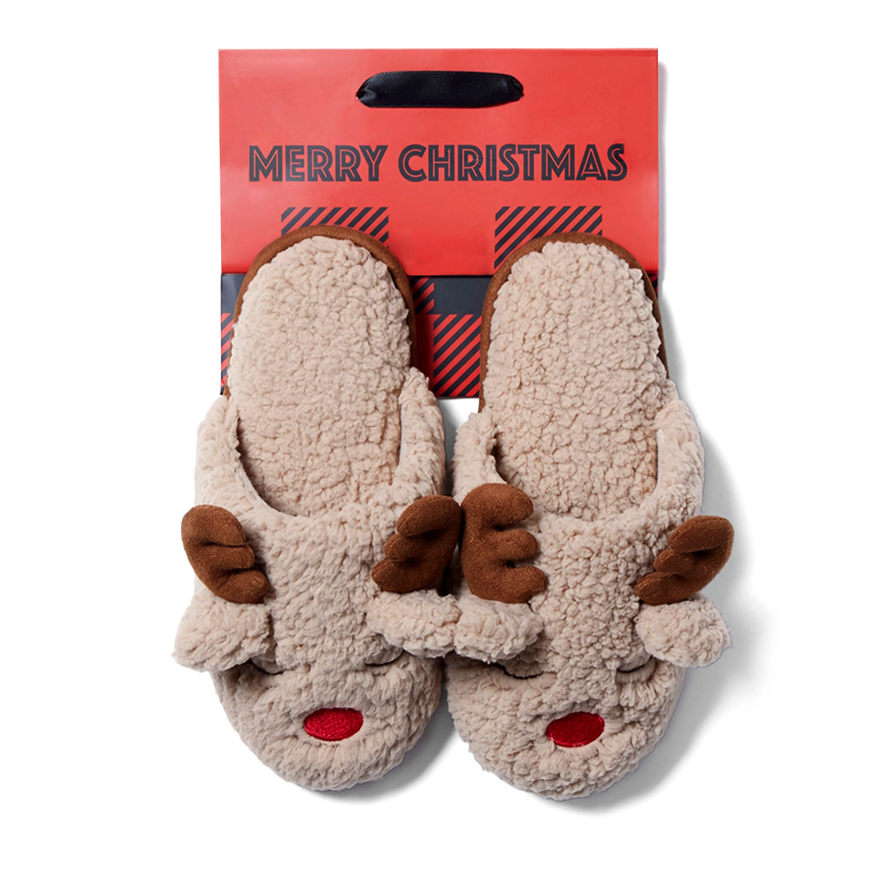 Cozyfoams Women's Holiday Novelty Scuff Slipper with Gift Bag