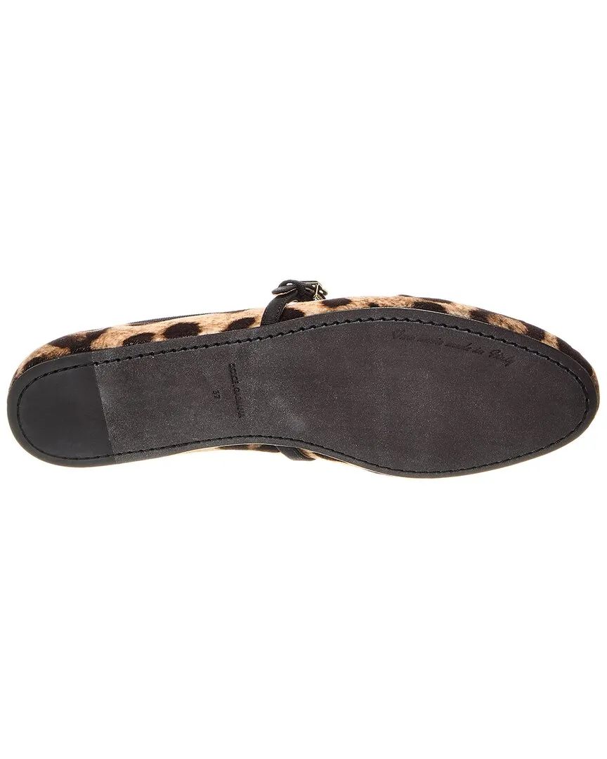 Dolce & Gabbana DG Logo Velvet Ballet Flat