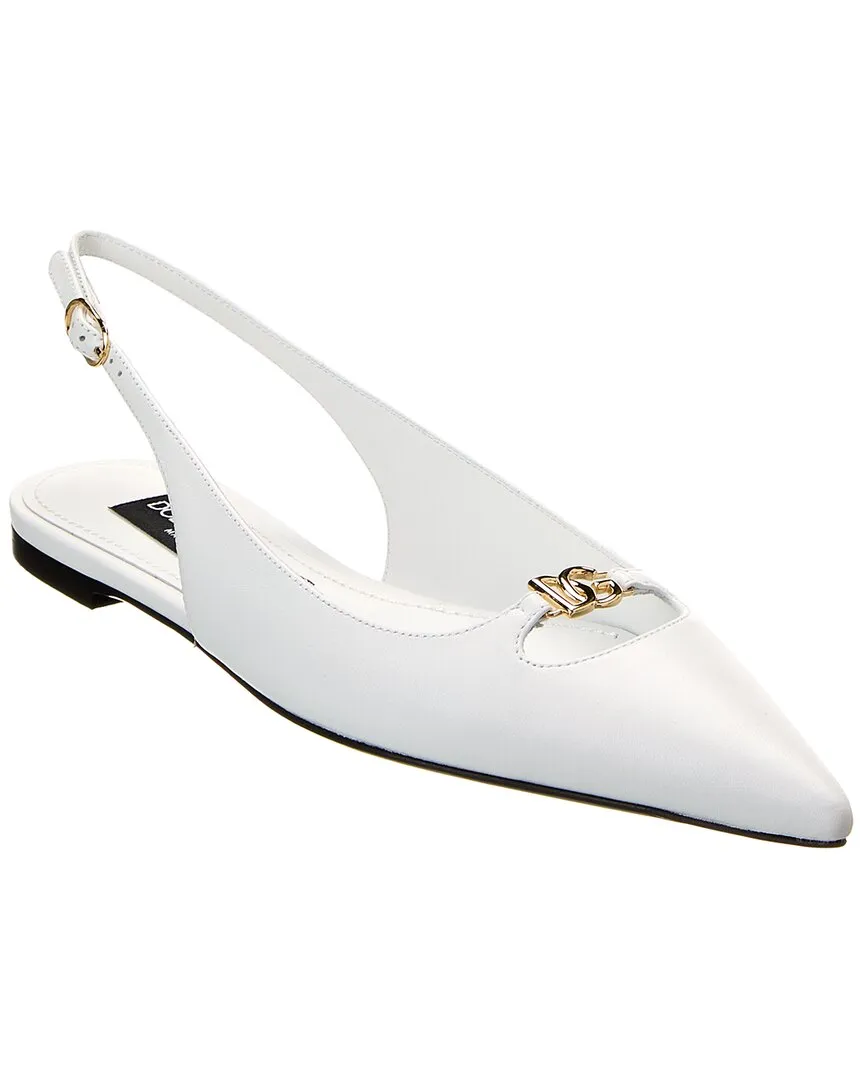 Dolce & Gabbana Leather Slingback Ballet Flat