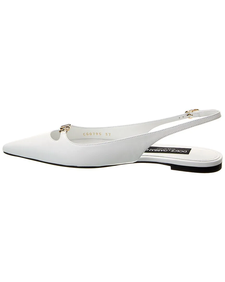 Dolce & Gabbana Leather Slingback Ballet Flat