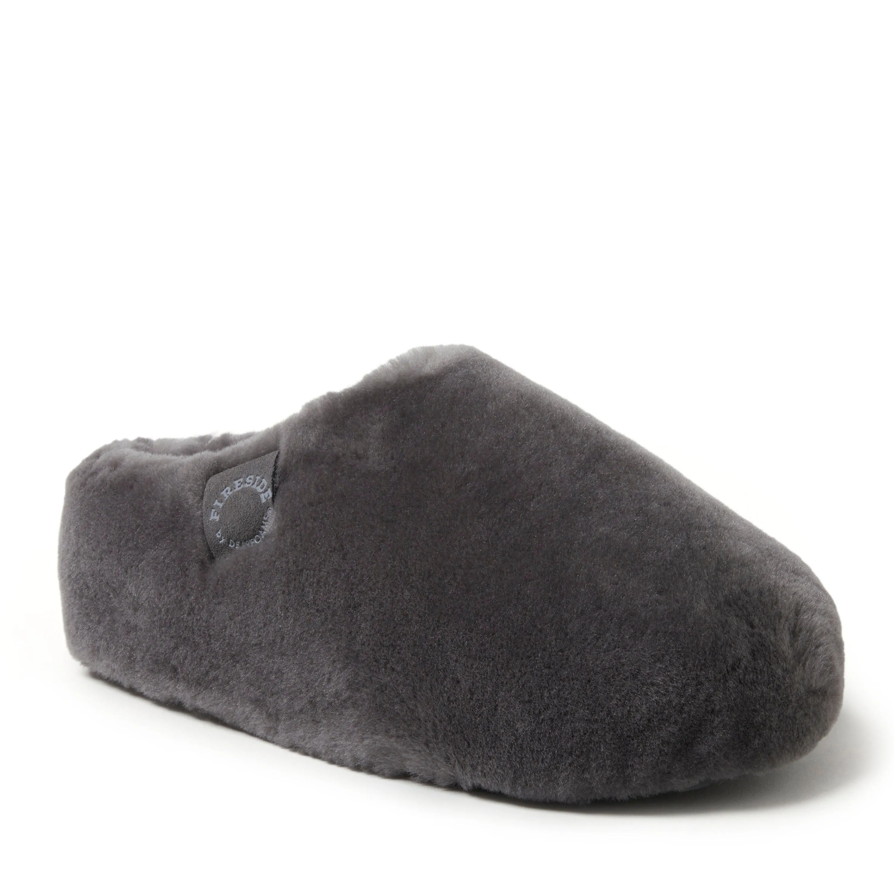 Fireside by Dearfoams Women's Maryboro Genuine Shearling Platform Clog Slipper