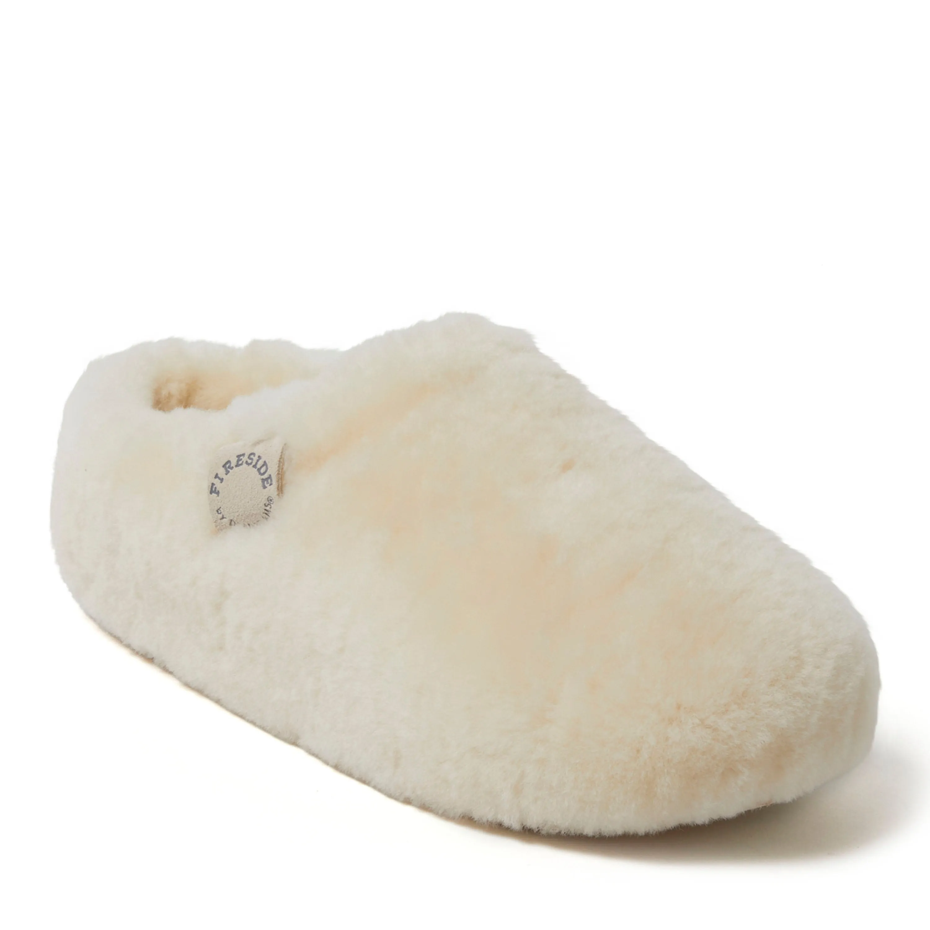 Fireside by Dearfoams Women's Maryboro Genuine Shearling Platform Clog Slipper