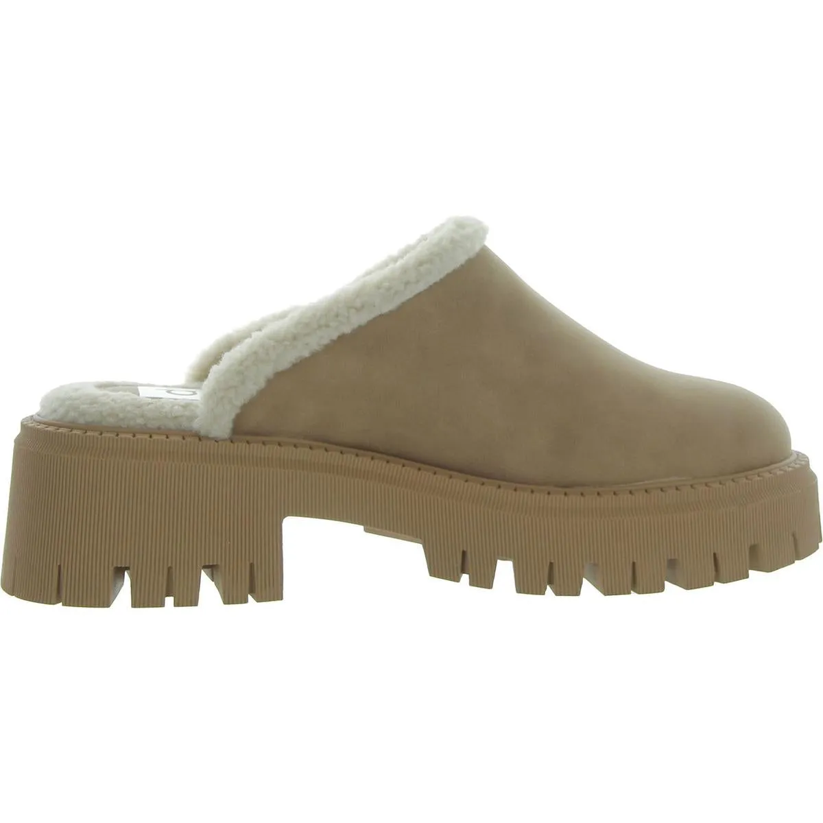 Gracelyn Womens Faux Leather Platform Loafer Slippers