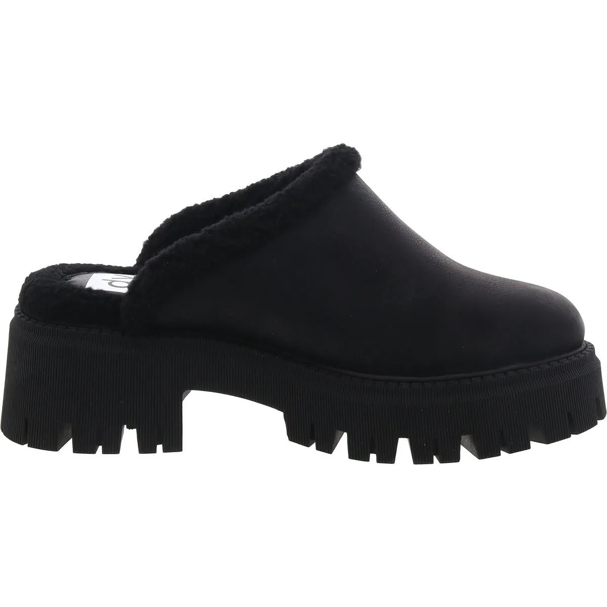 Gracelyn Womens Faux Leather Platform Loafer Slippers