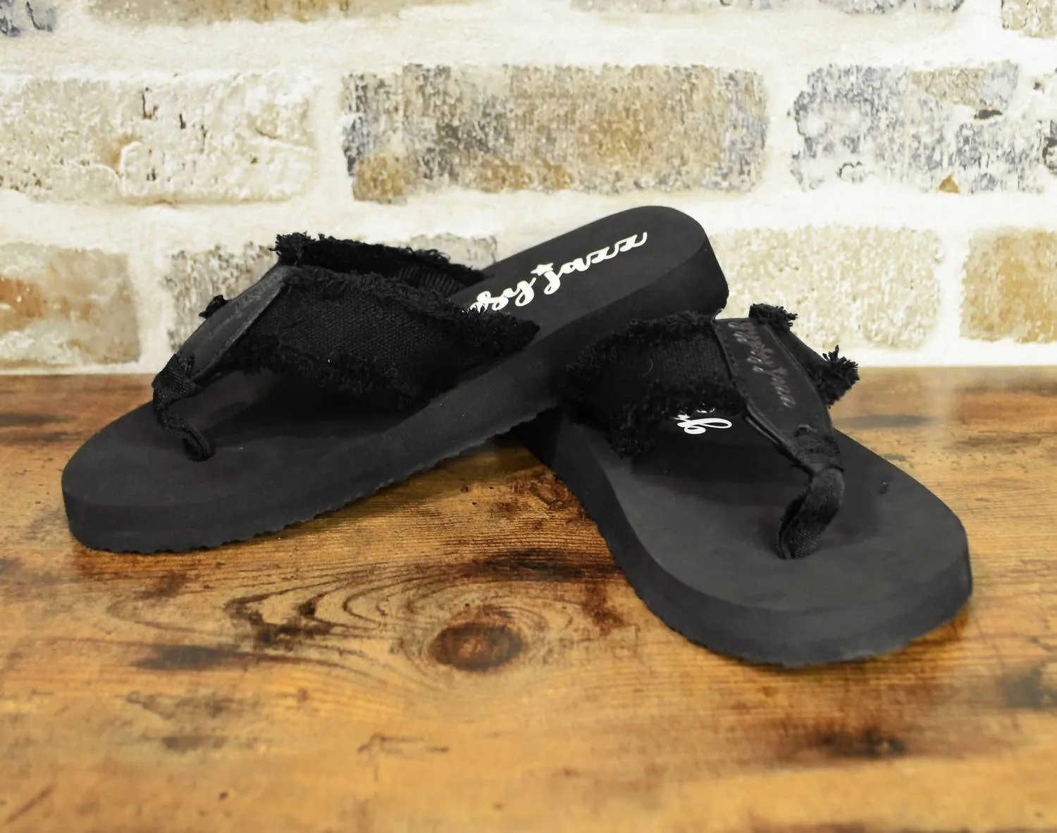 Gypsy Jazz Flip Flops In Black