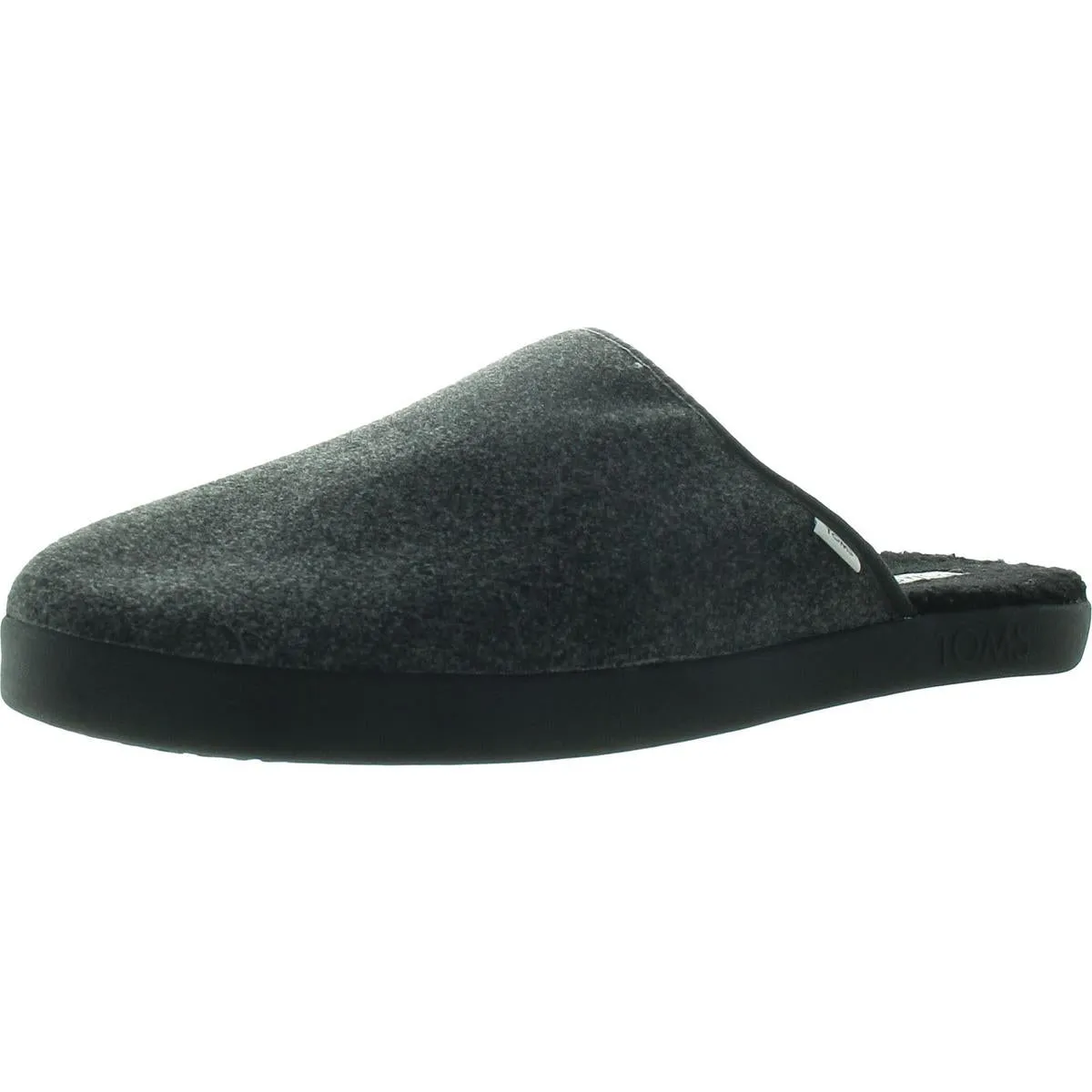 Harbor Mens Faux Fur Lined Polyester Slide Slippers