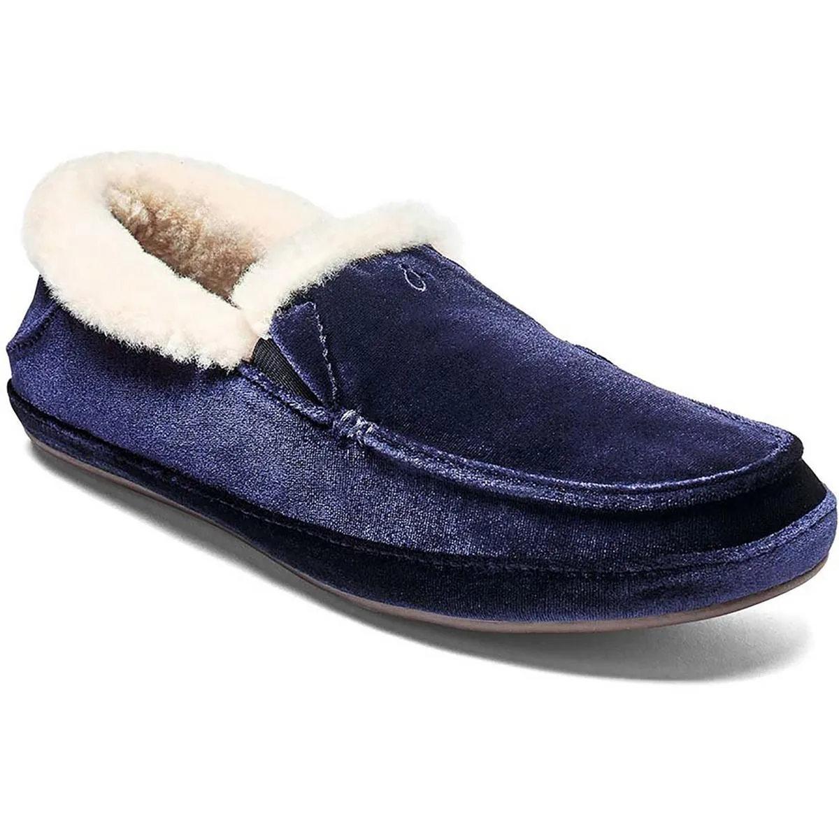 Ku'Una Lanui Womens Velvet Shearling Lined Moccasin Slippers