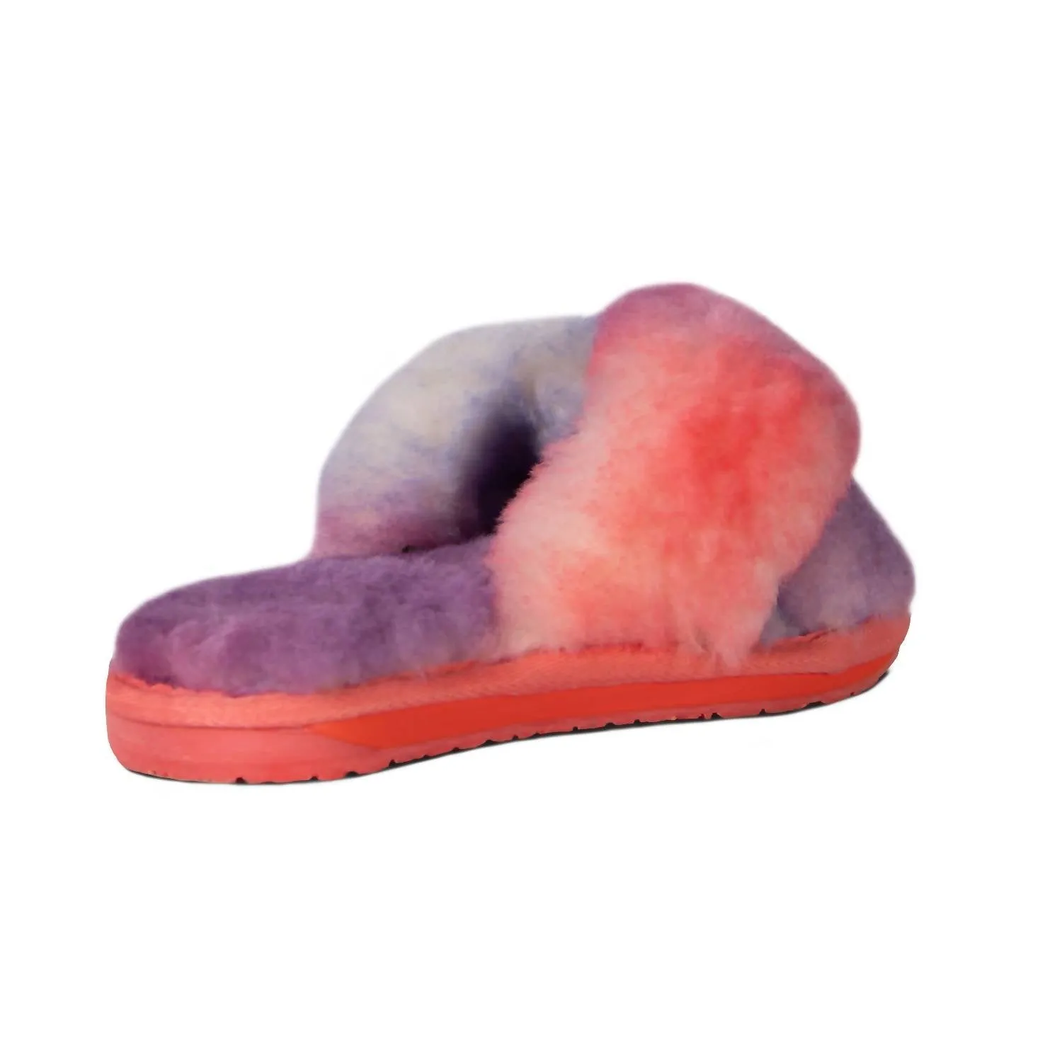 Ladies Duo-Tone Emma Sheepskin Slipper In Tie/dye