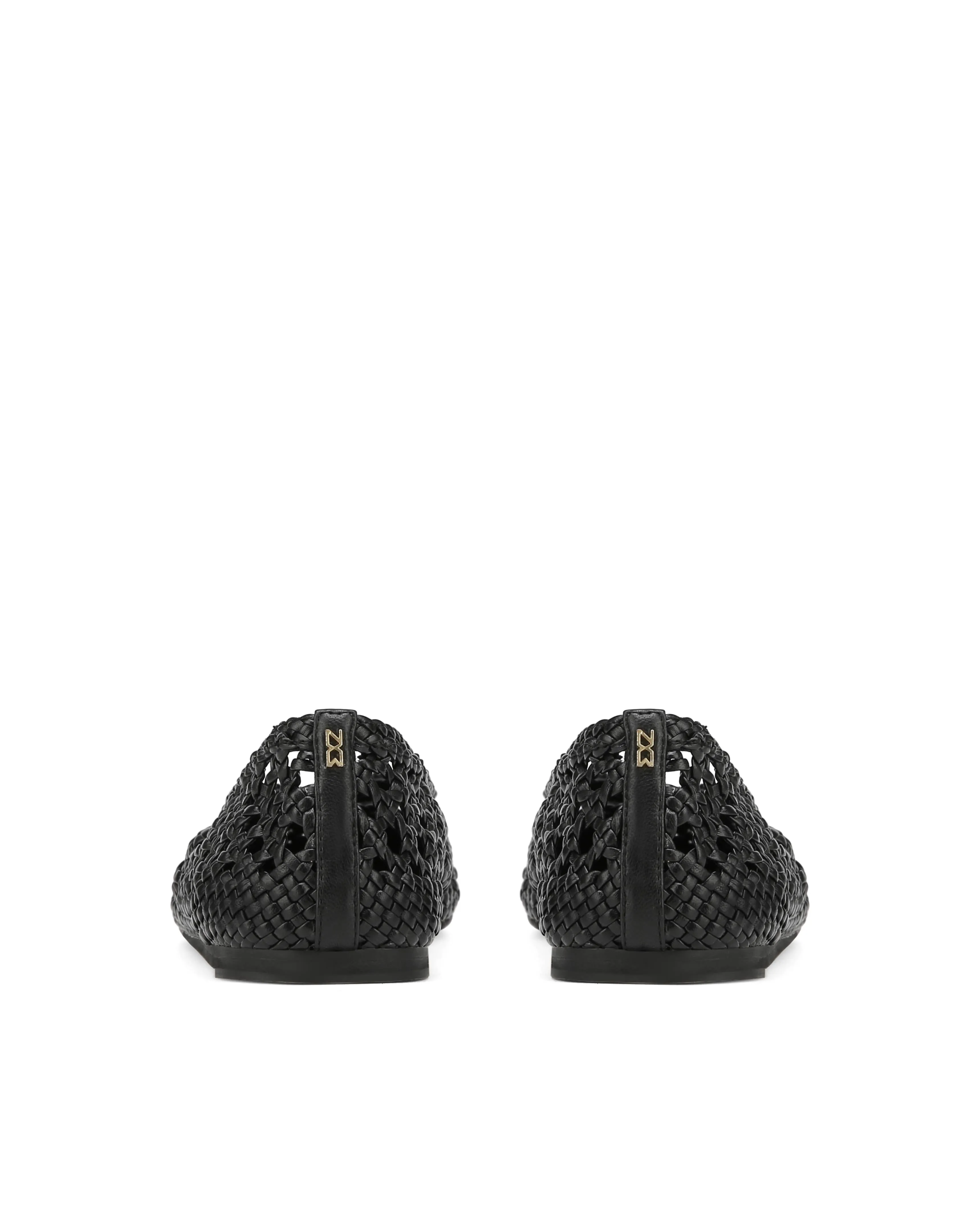 Leni Weave Black Leather