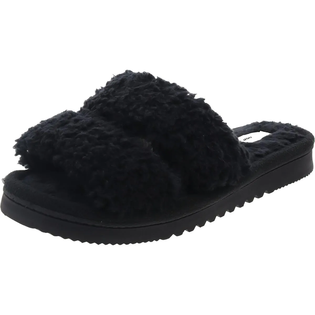 Mens Comfort Insole Faux Fur Slide Slippers