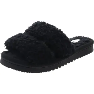 Mens Comfort Insole Faux Fur Slide Slippers