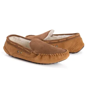 Men's Everett Moccasin Slippers In Camel