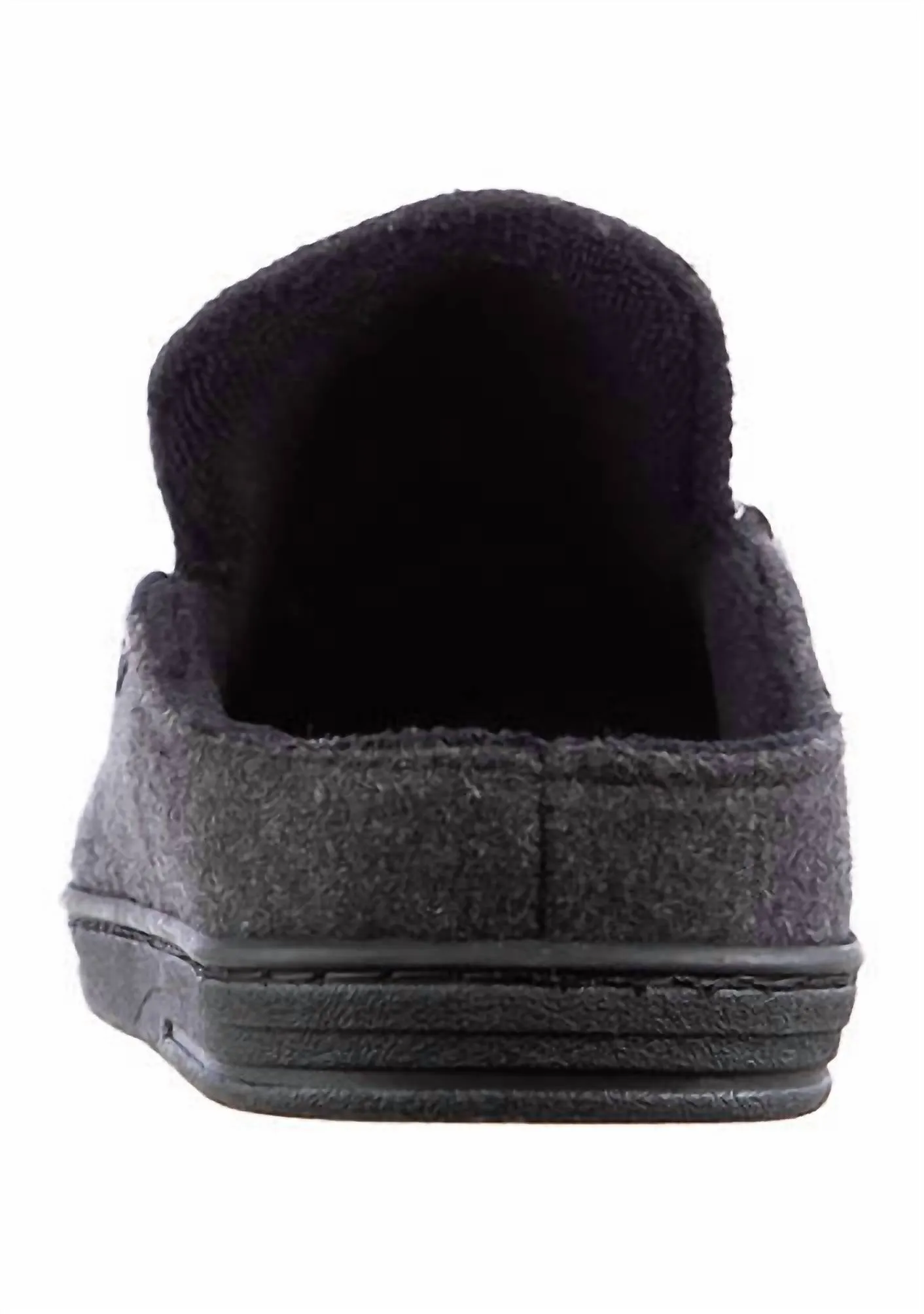 Men's Faux Woolen Grady Moccasin Hoodback Slippers In Dark Charcoal Heather
