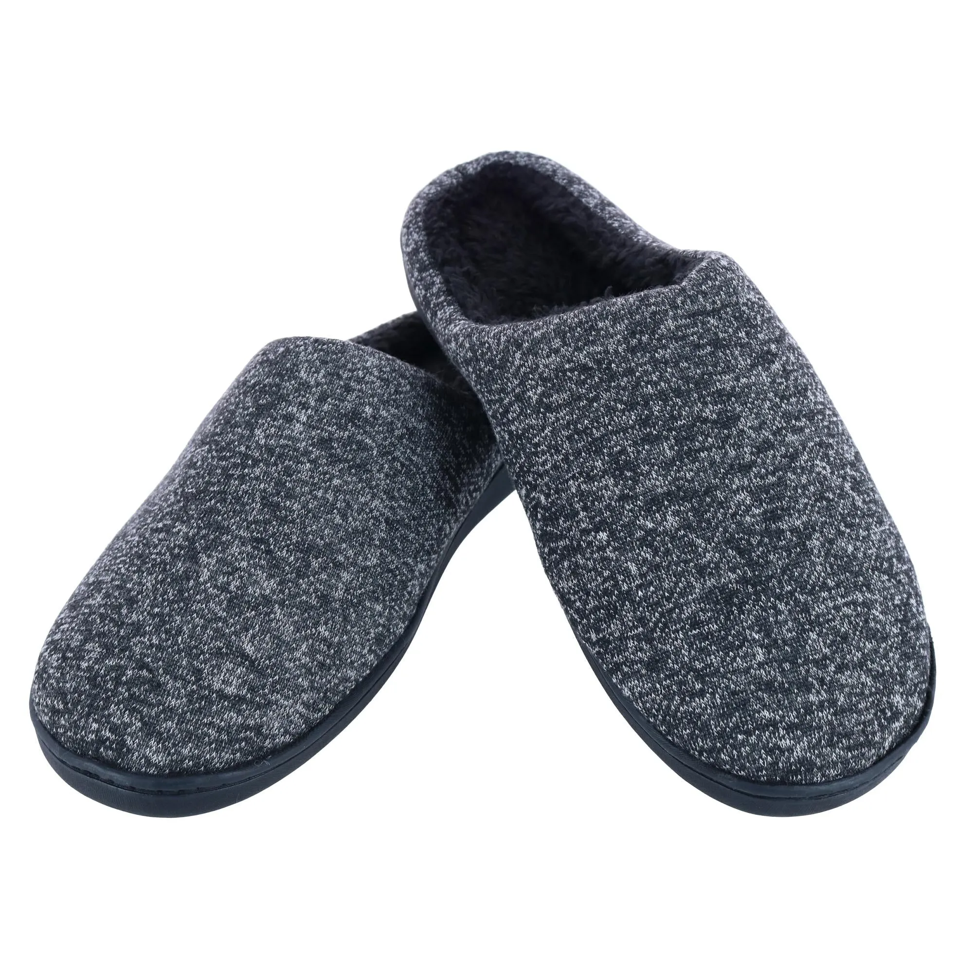 Men's Heathered Knit Hoodback Slipper