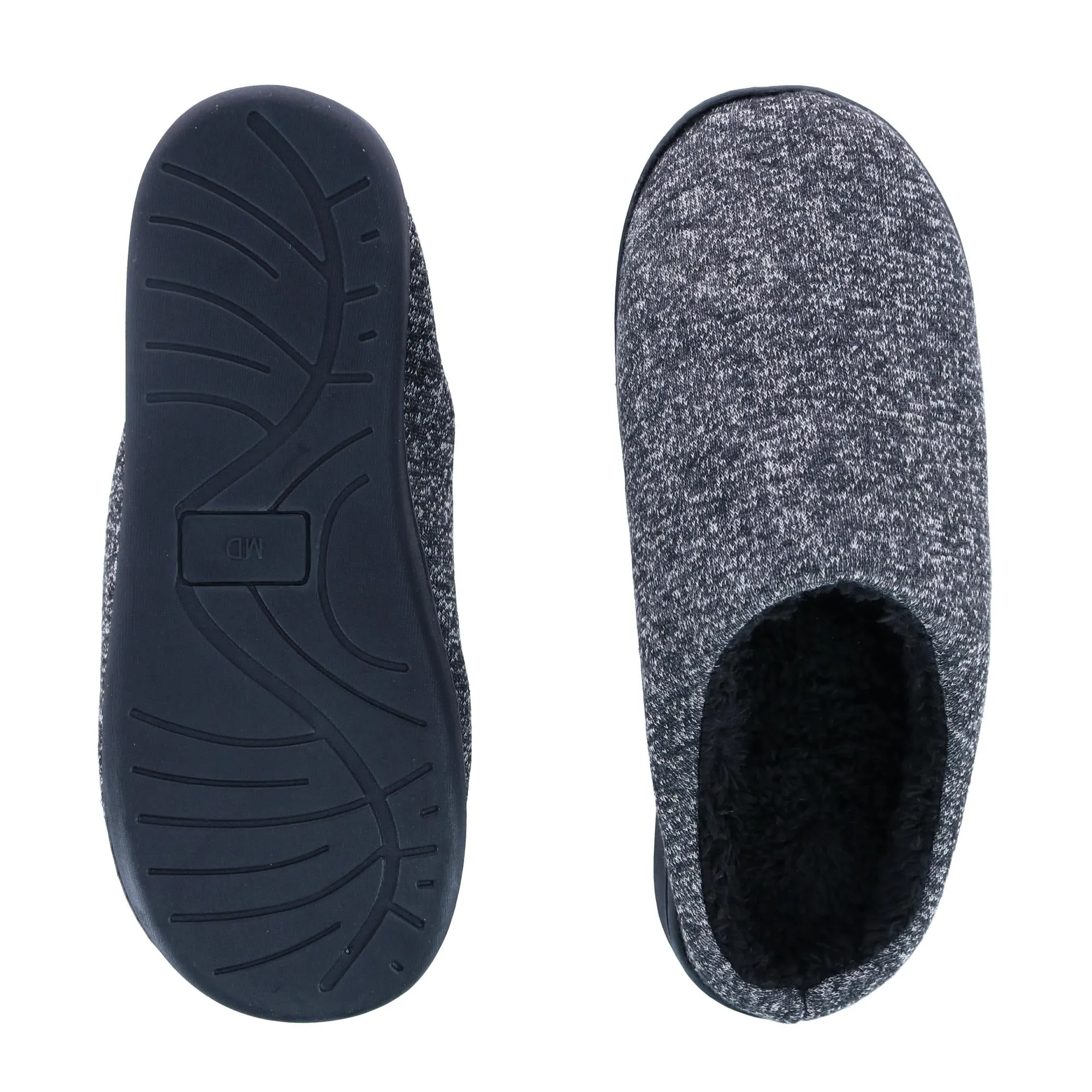 Men's Heathered Knit Hoodback Slipper