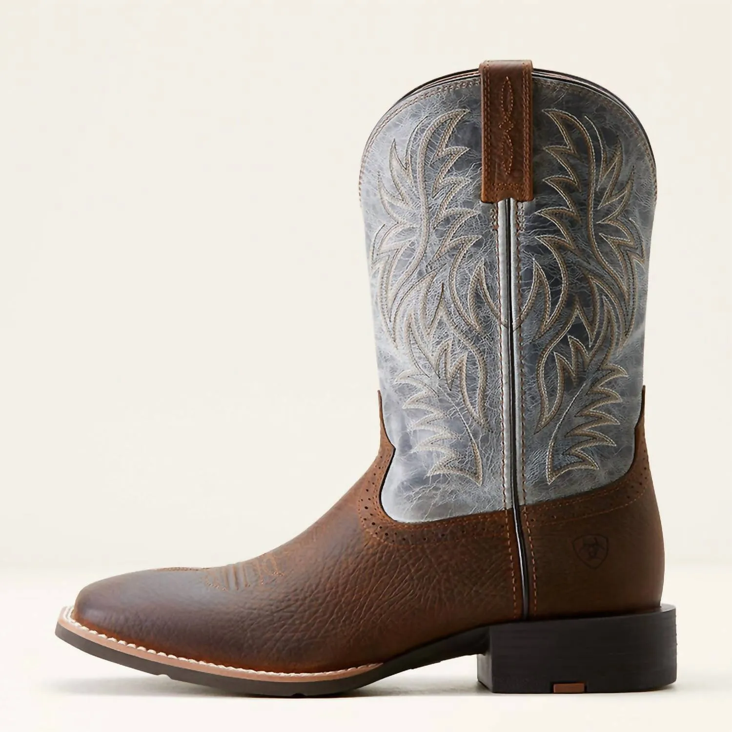 Men's Sport Wide Square Toe Cowboy Boot In Brown