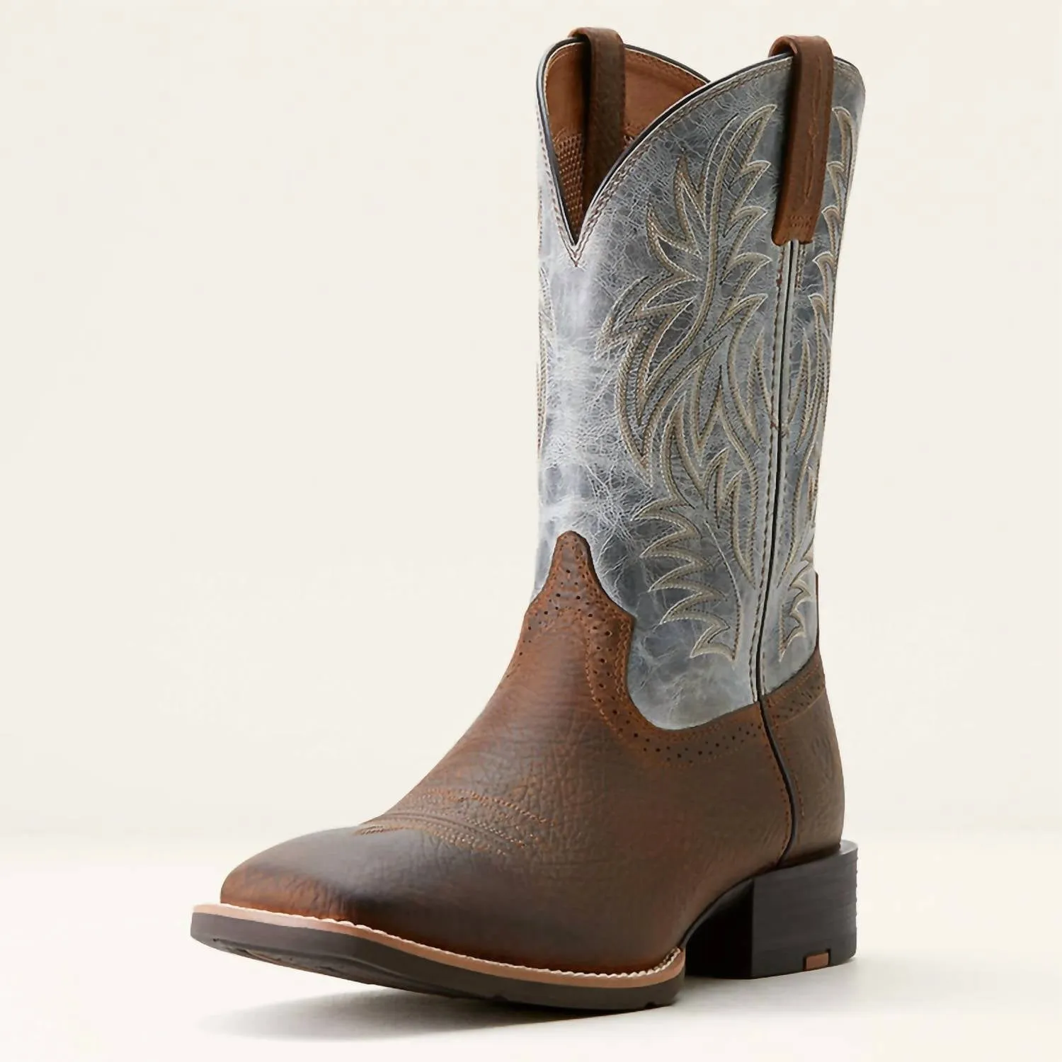 Men's Sport Wide Square Toe Cowboy Boot In Brown
