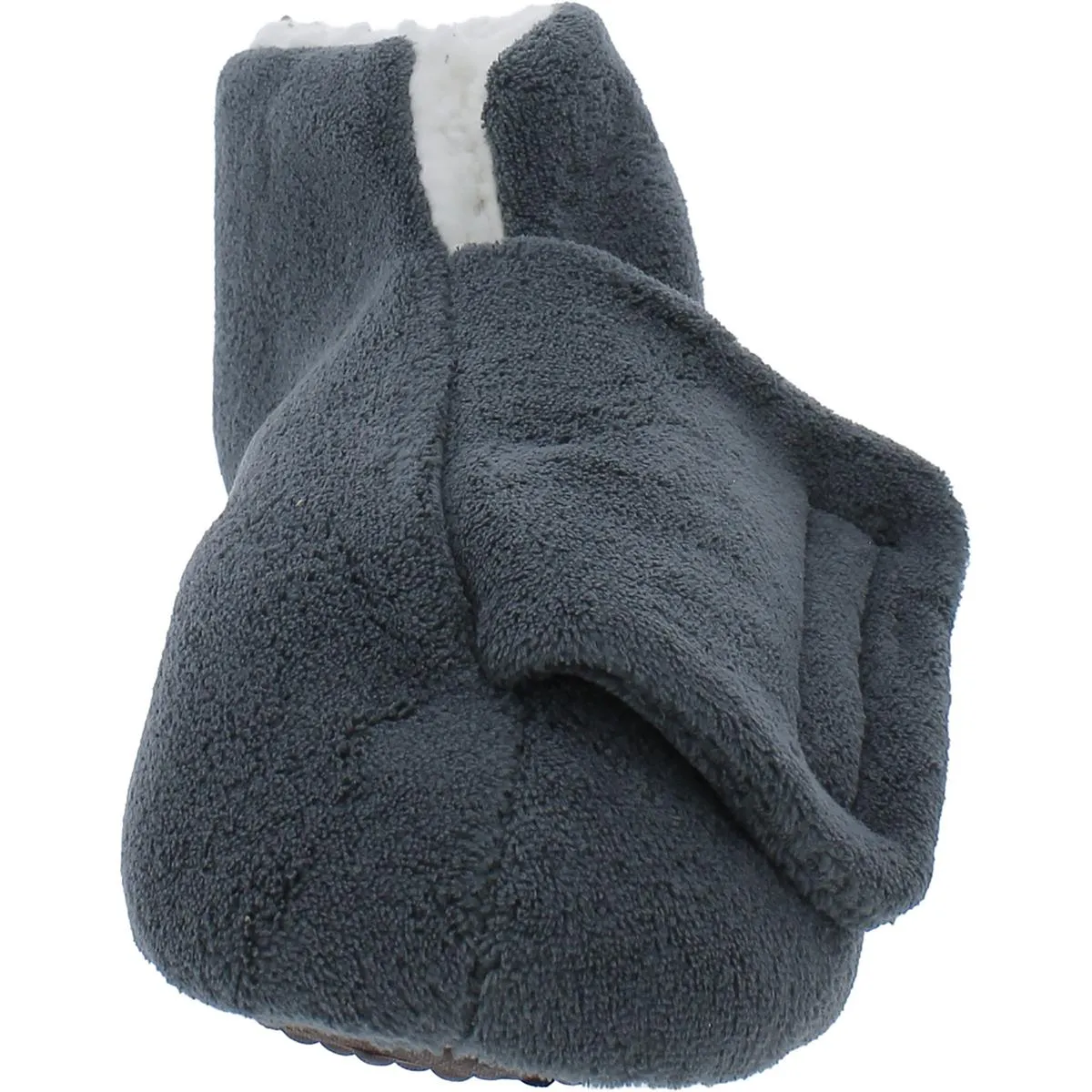 Mens Terry Cloth Faux Fur Bootie Slippers