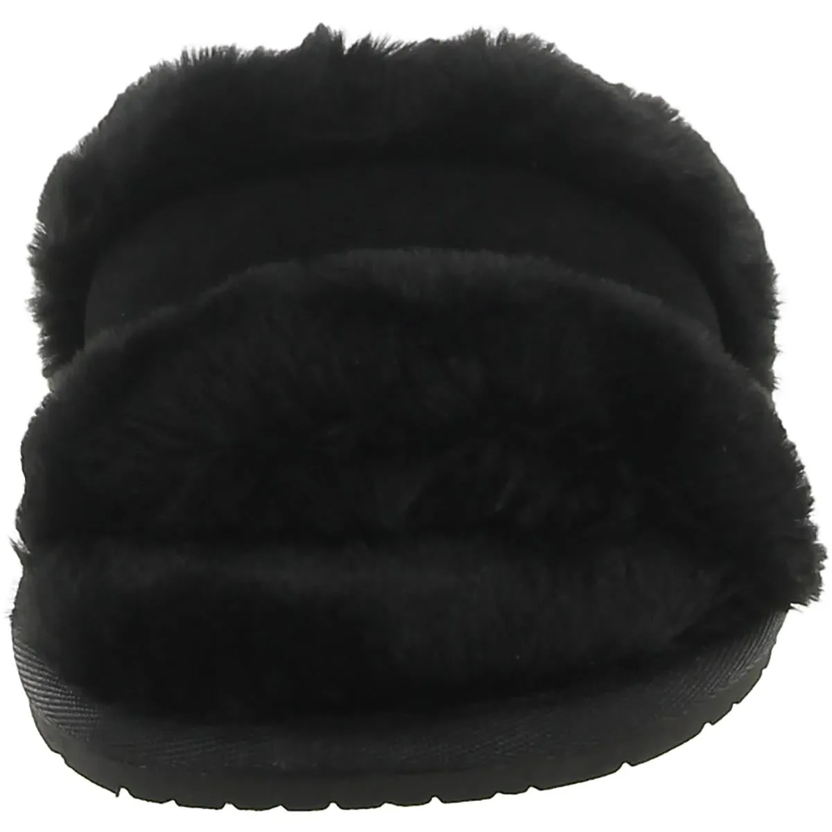 Milo Peep Womens Suede Faux Fur Slide Slippers