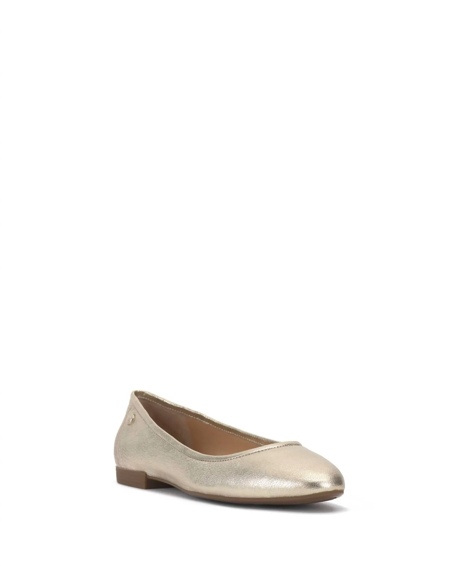 Minndy Ballet Flat In Light Gold Metallic