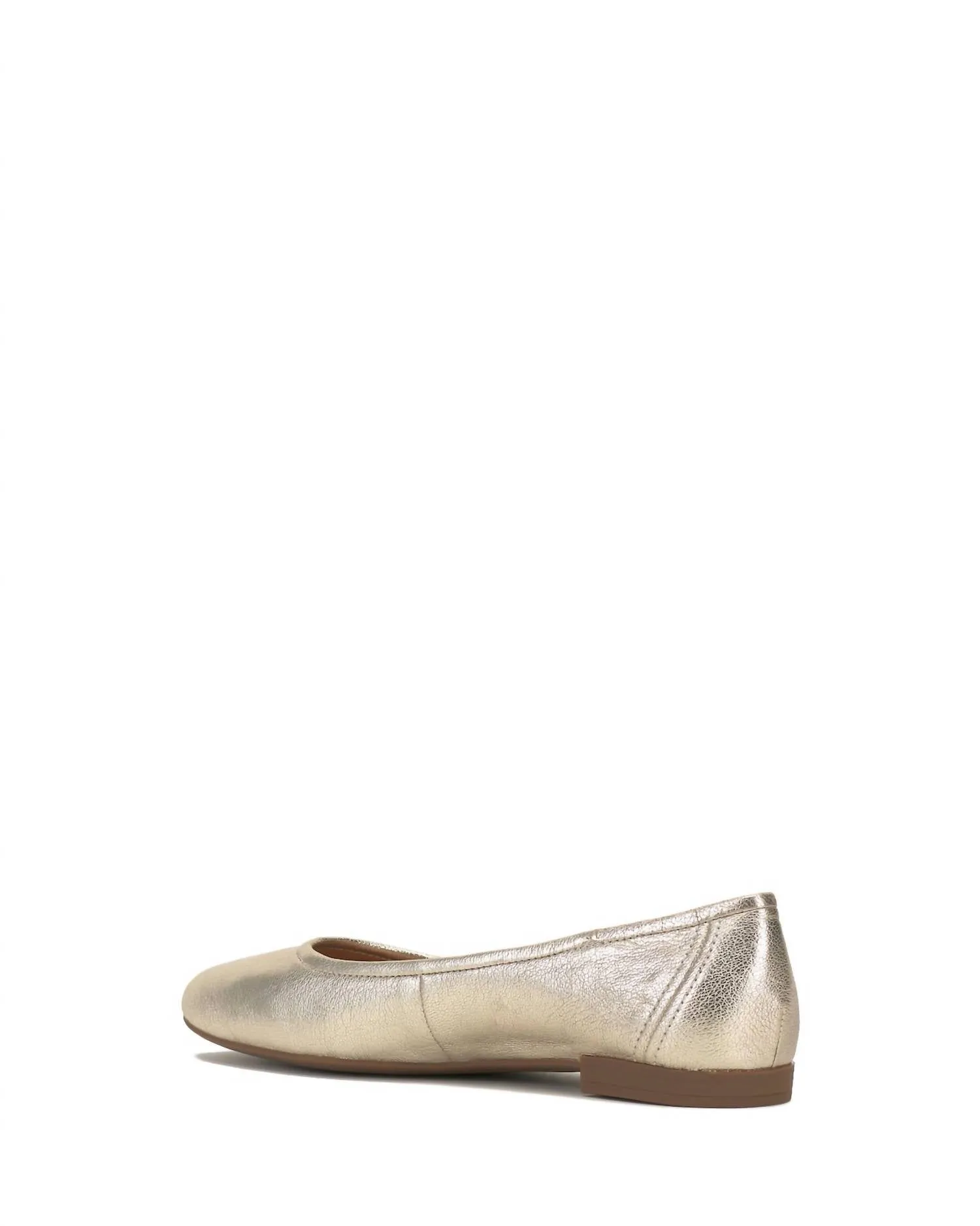 Minndy Ballet Flat In Light Gold Metallic