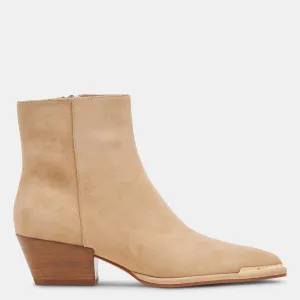 Nonah Wide Booties Tan Suede