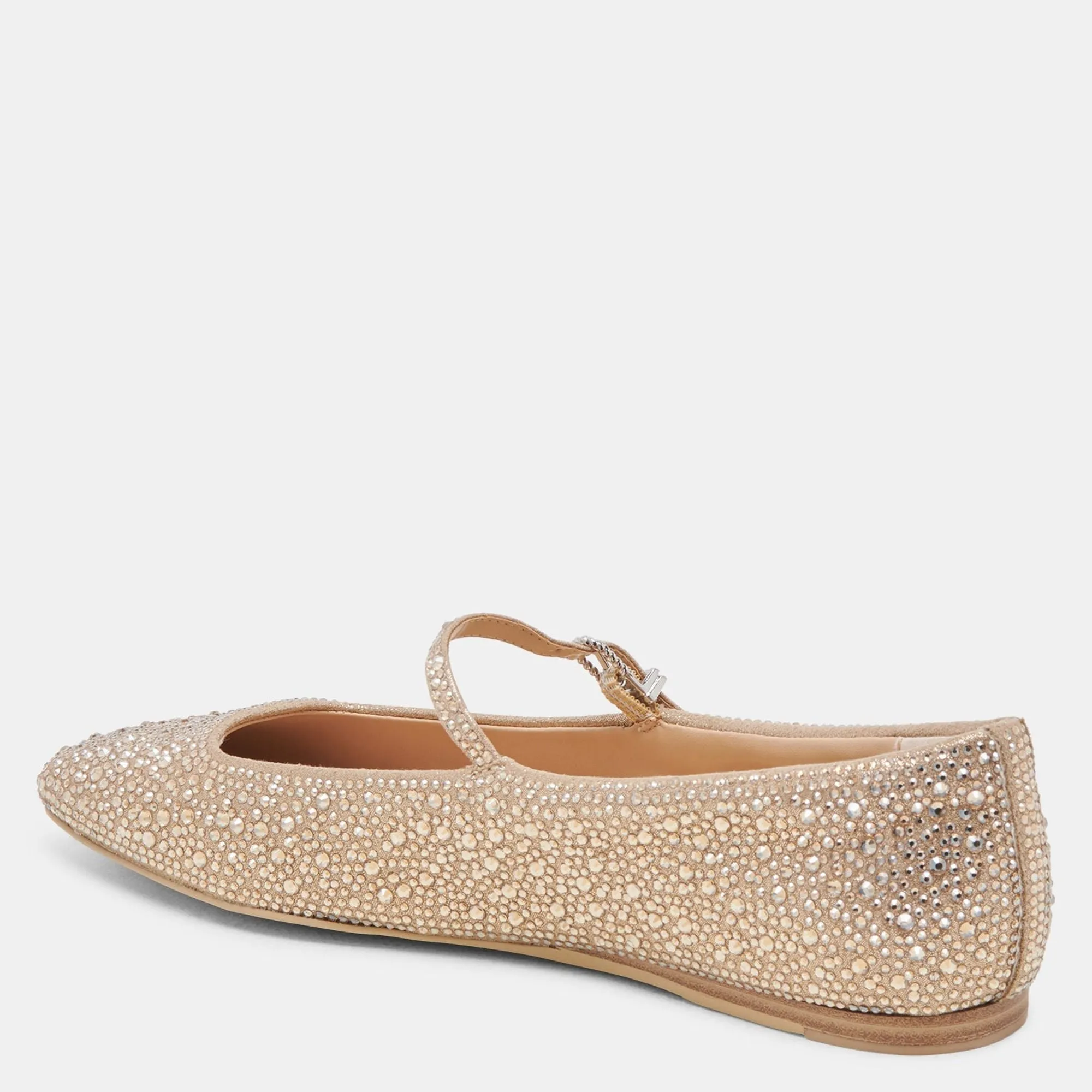 Reyes Crystal Ballet Flats Light Gold Crystal