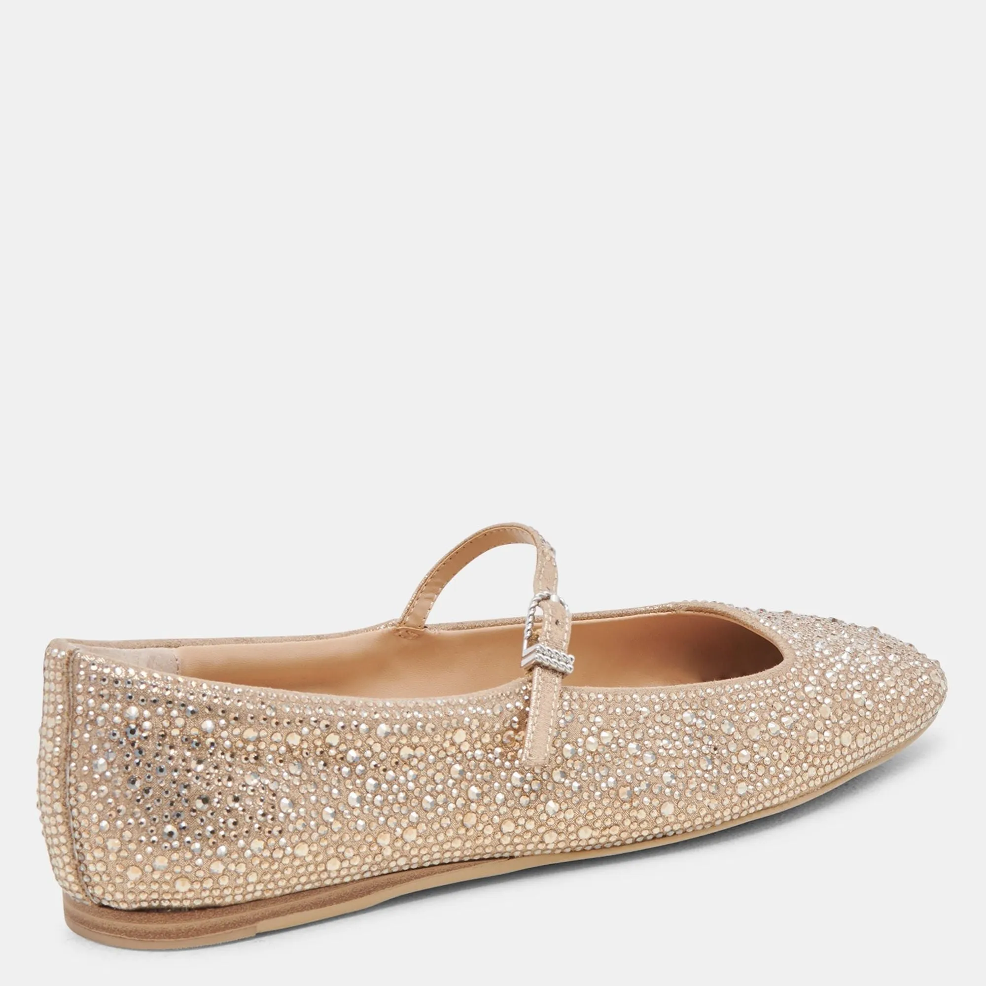 Reyes Crystal Ballet Flats Light Gold Crystal
