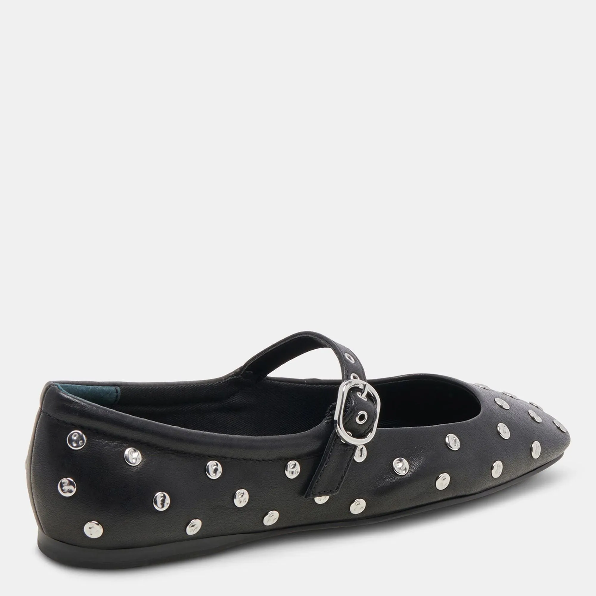 Reyes Stud Ballet Flats Black Leather