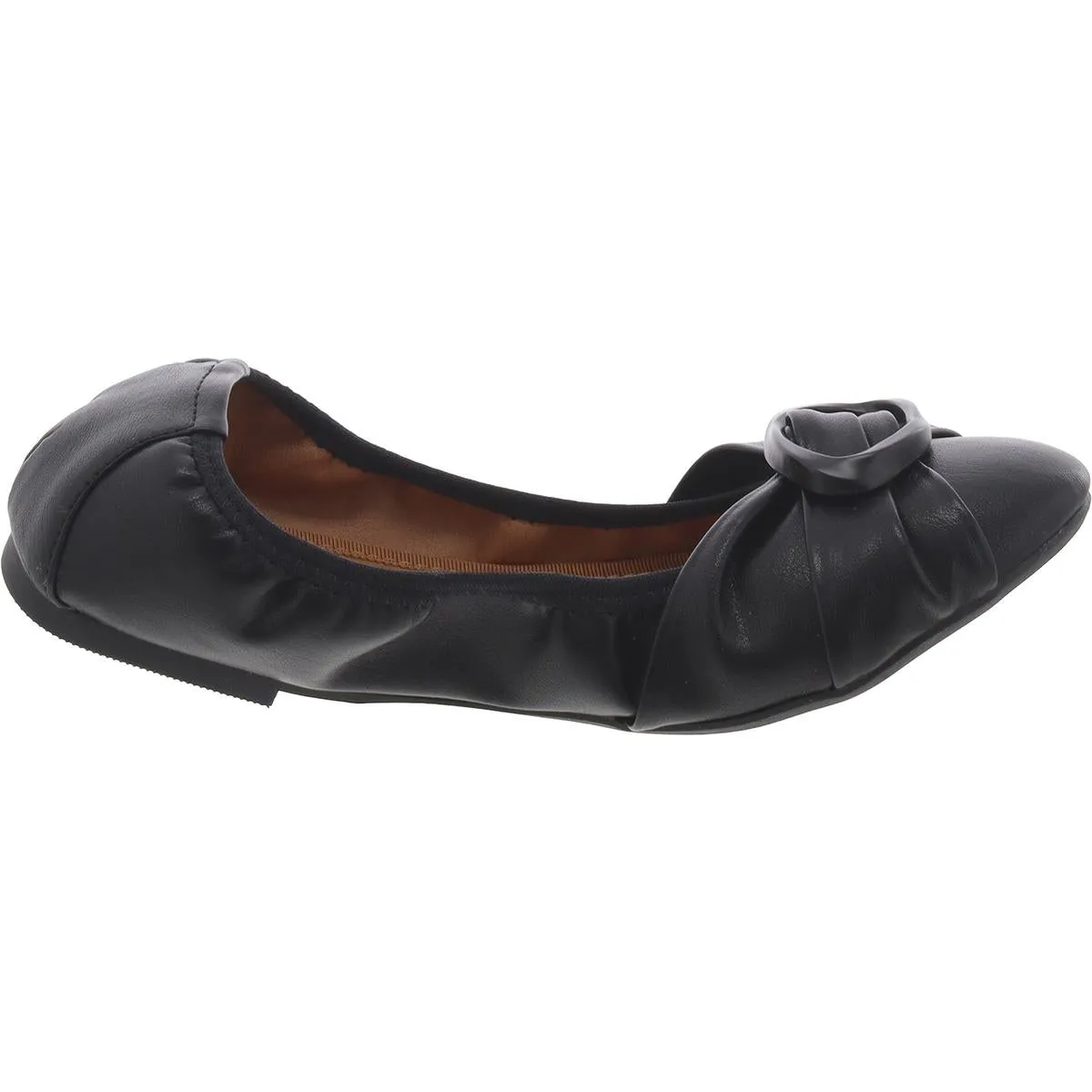 SANTI Womens Faux Leather Slip On Ballet Flats