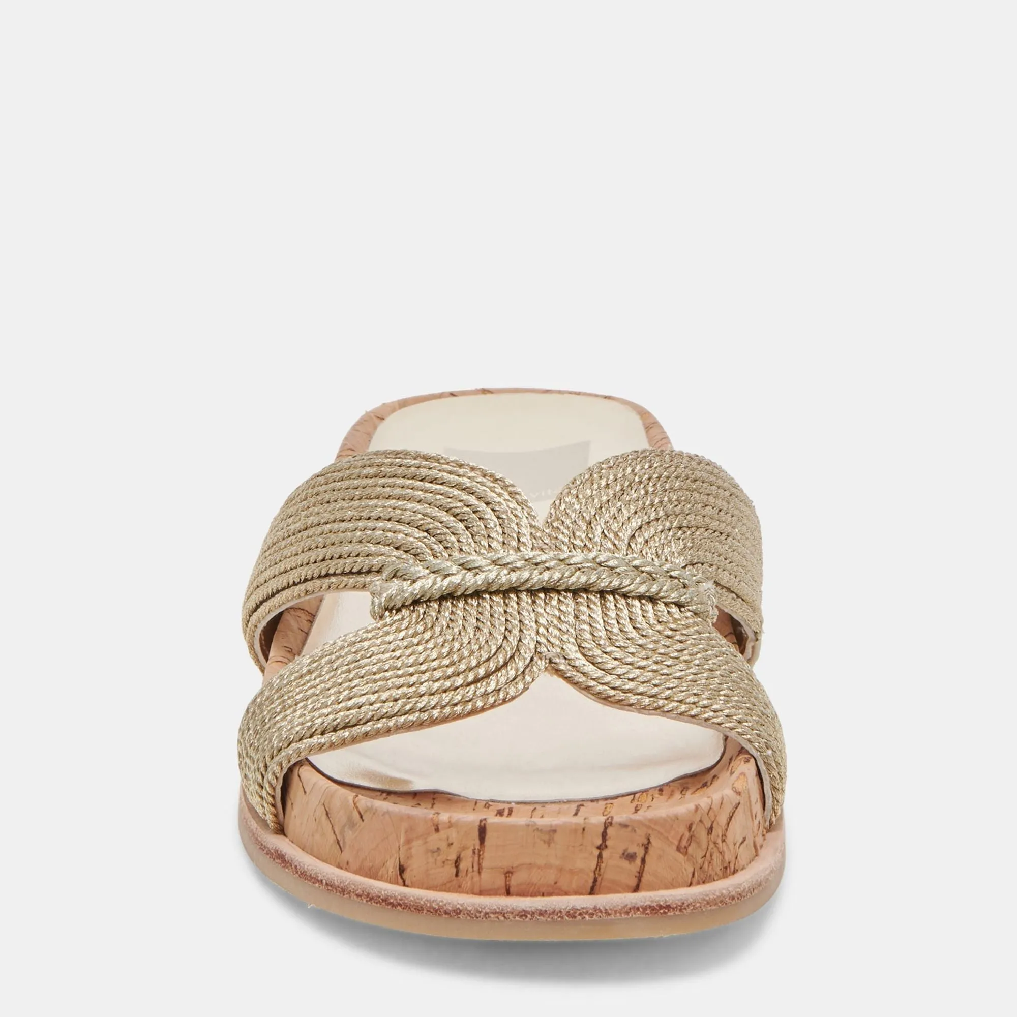 Selda Wide Sandals Gold Raffia