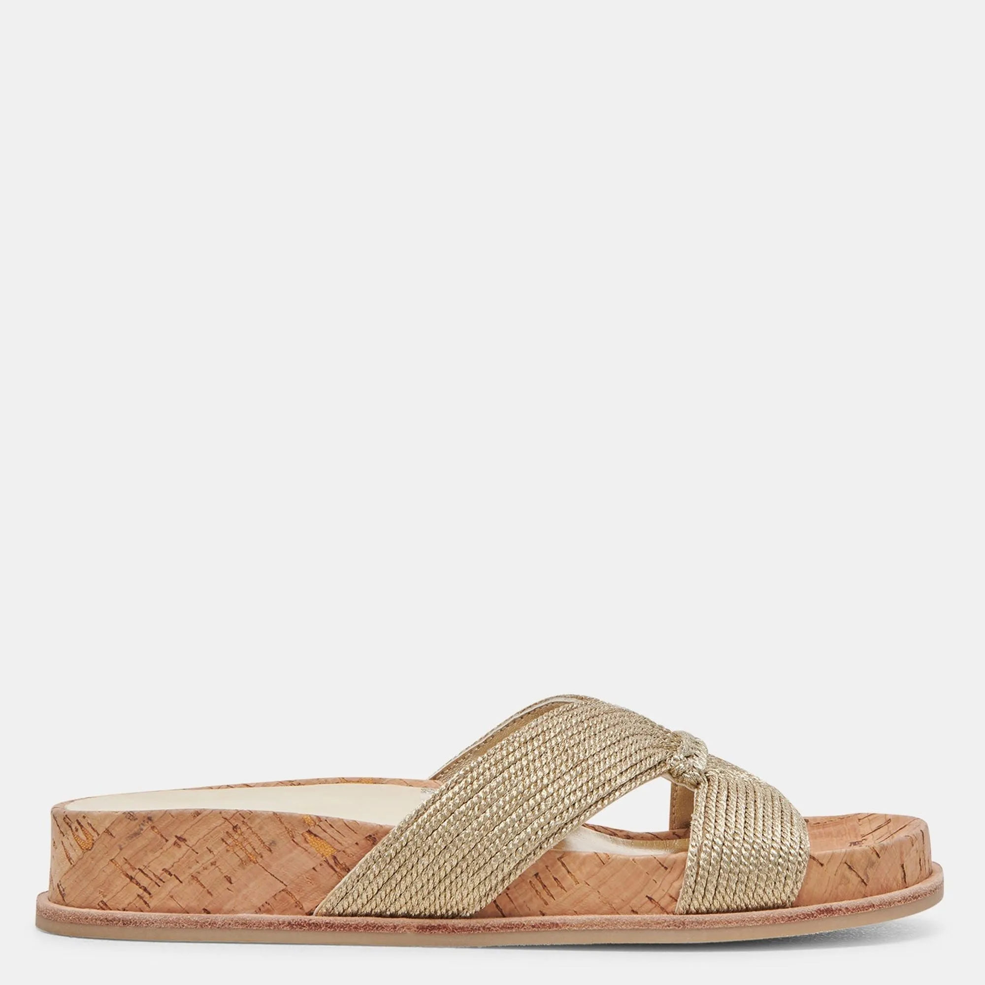 Selda Wide Sandals Gold Raffia