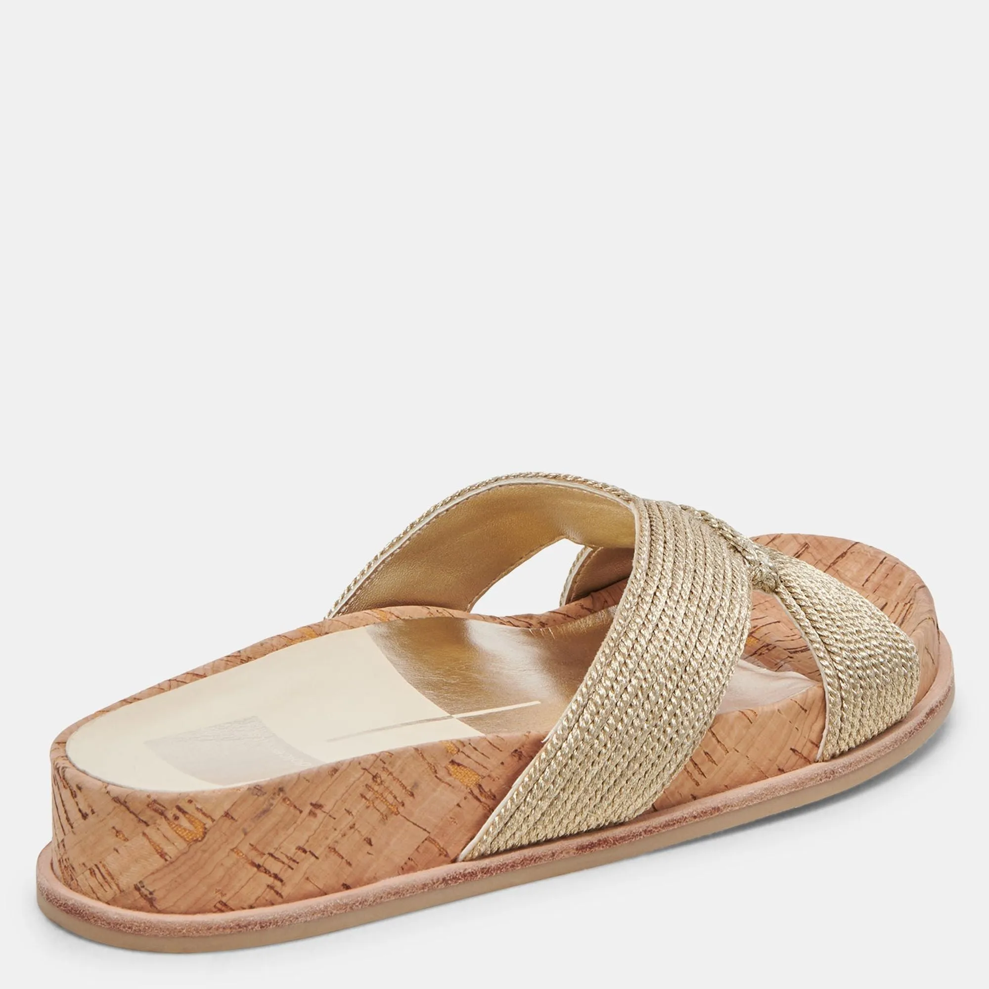 Selda Wide Sandals Gold Raffia