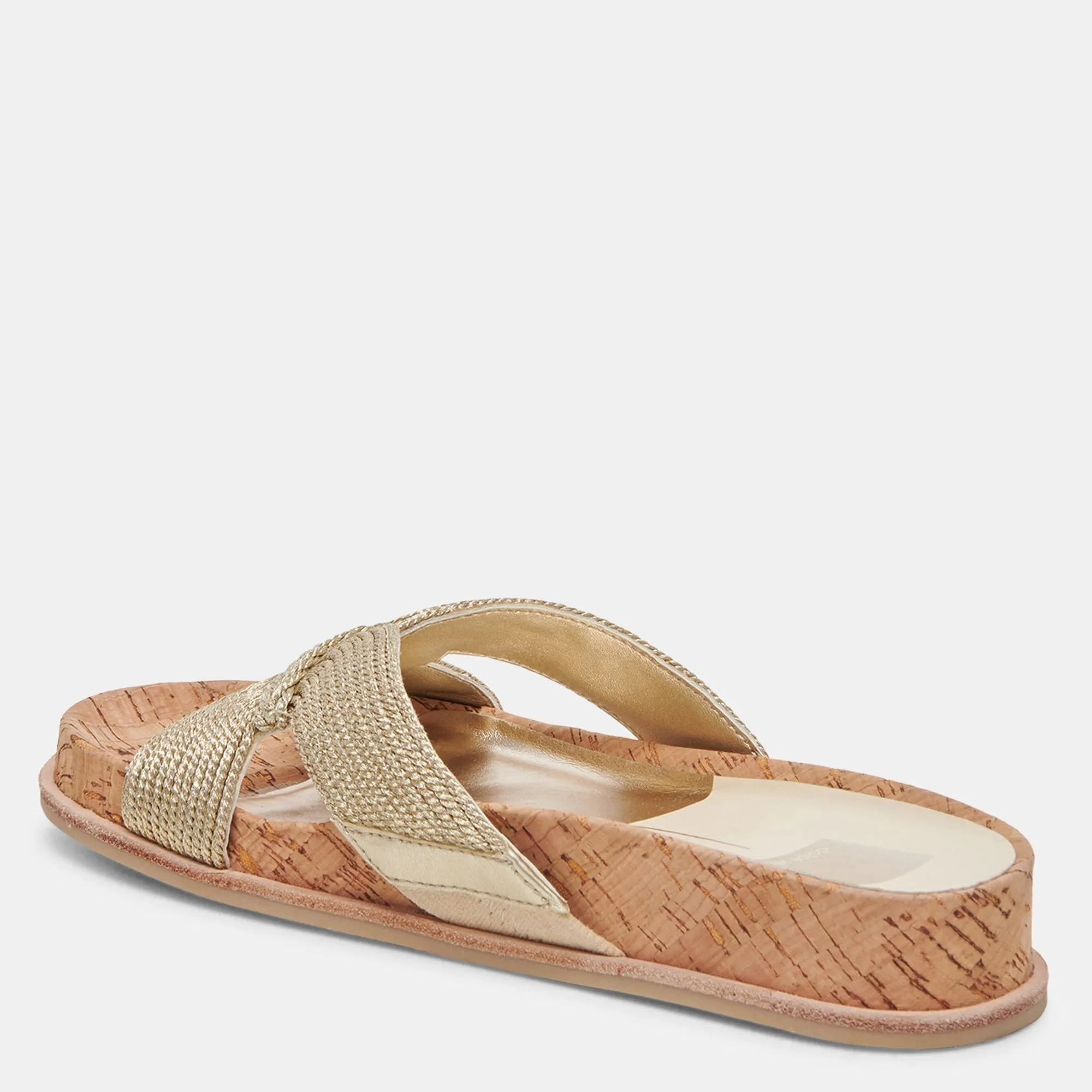 Selda Wide Sandals Gold Raffia