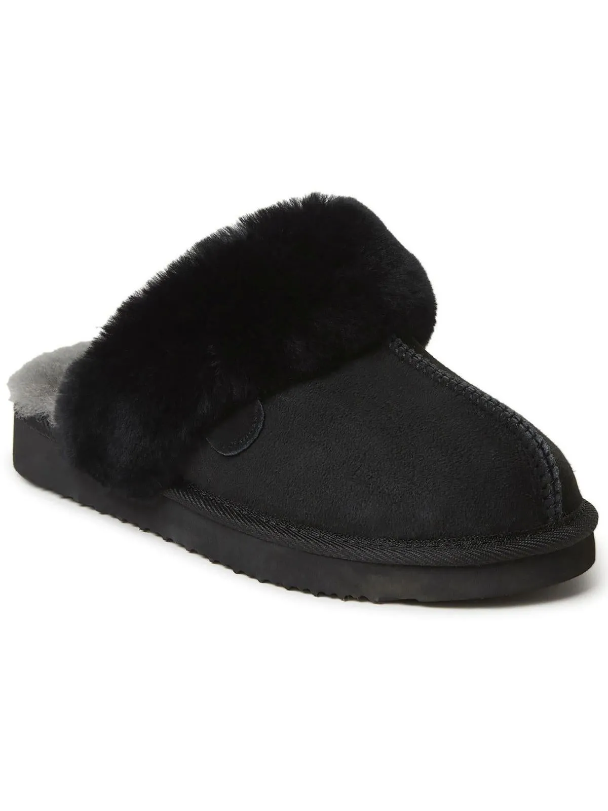 Sydney Womens Leather Slip On Scuff Slippers