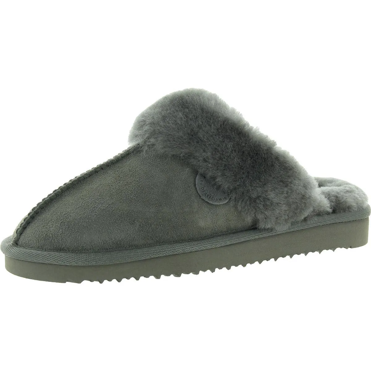 Sydney Womens Leather Slip On Scuff Slippers