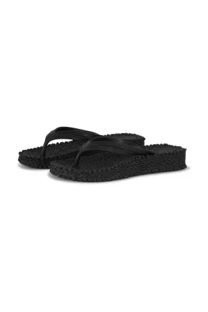 Women's Cheerful Platform Flip Flops In Black
