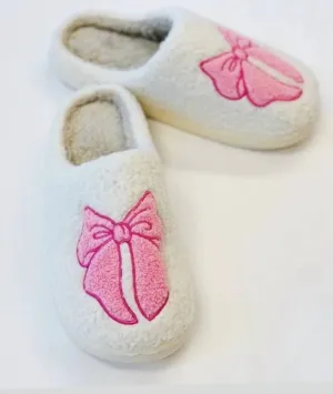 Women's Cozy Bow Slippers In Pink